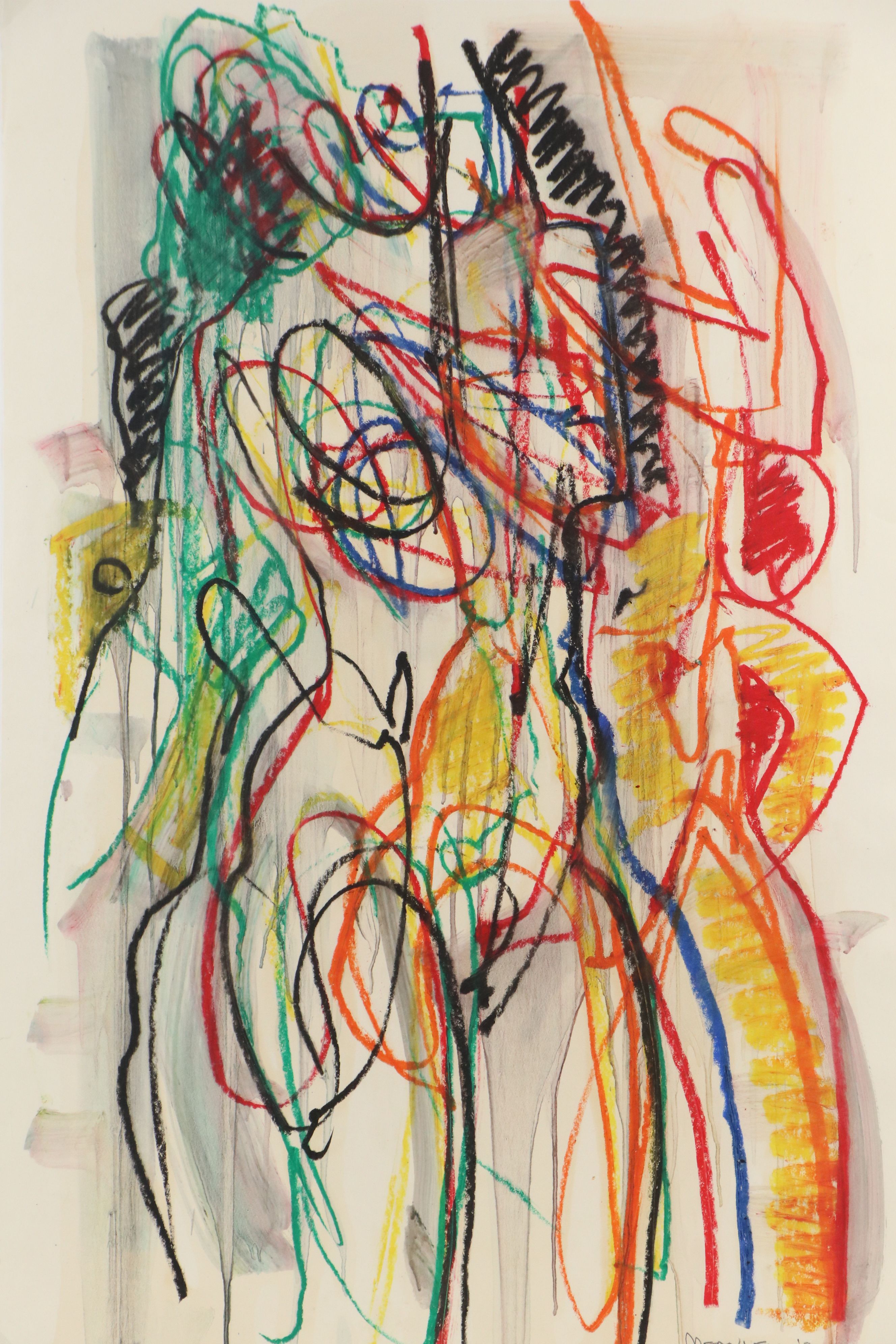 Jack Meanwell Abstract Expressionist Drawing, 1980
