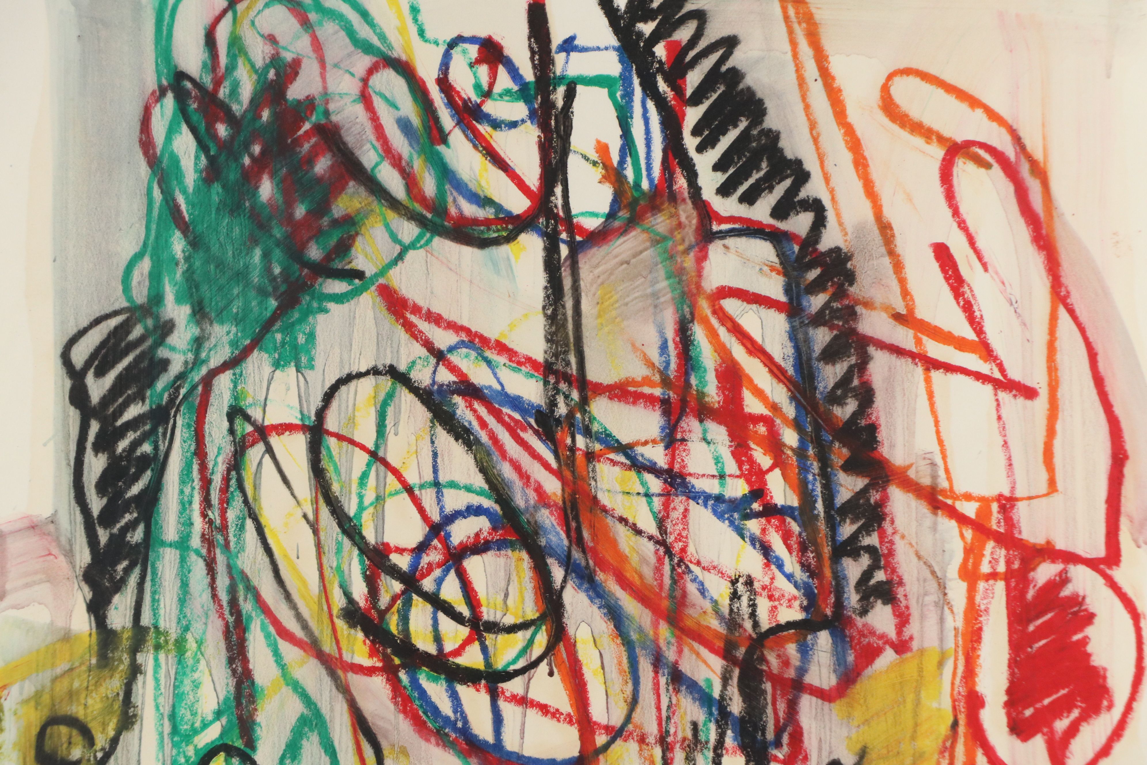 Jack Meanwell Abstract Expressionist Drawing, 1980