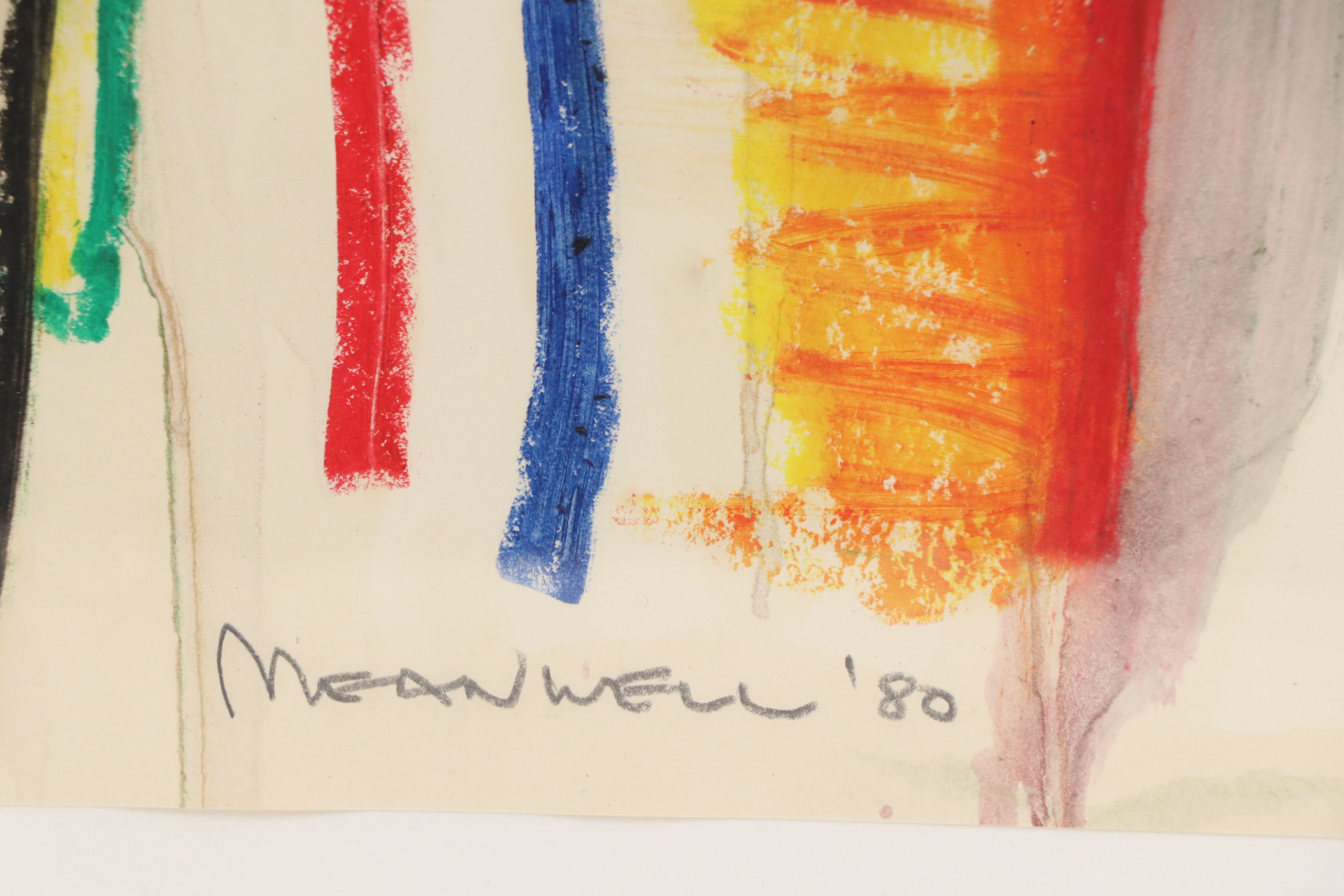 Jack Meanwell Abstract Expressionist Drawing, 1980