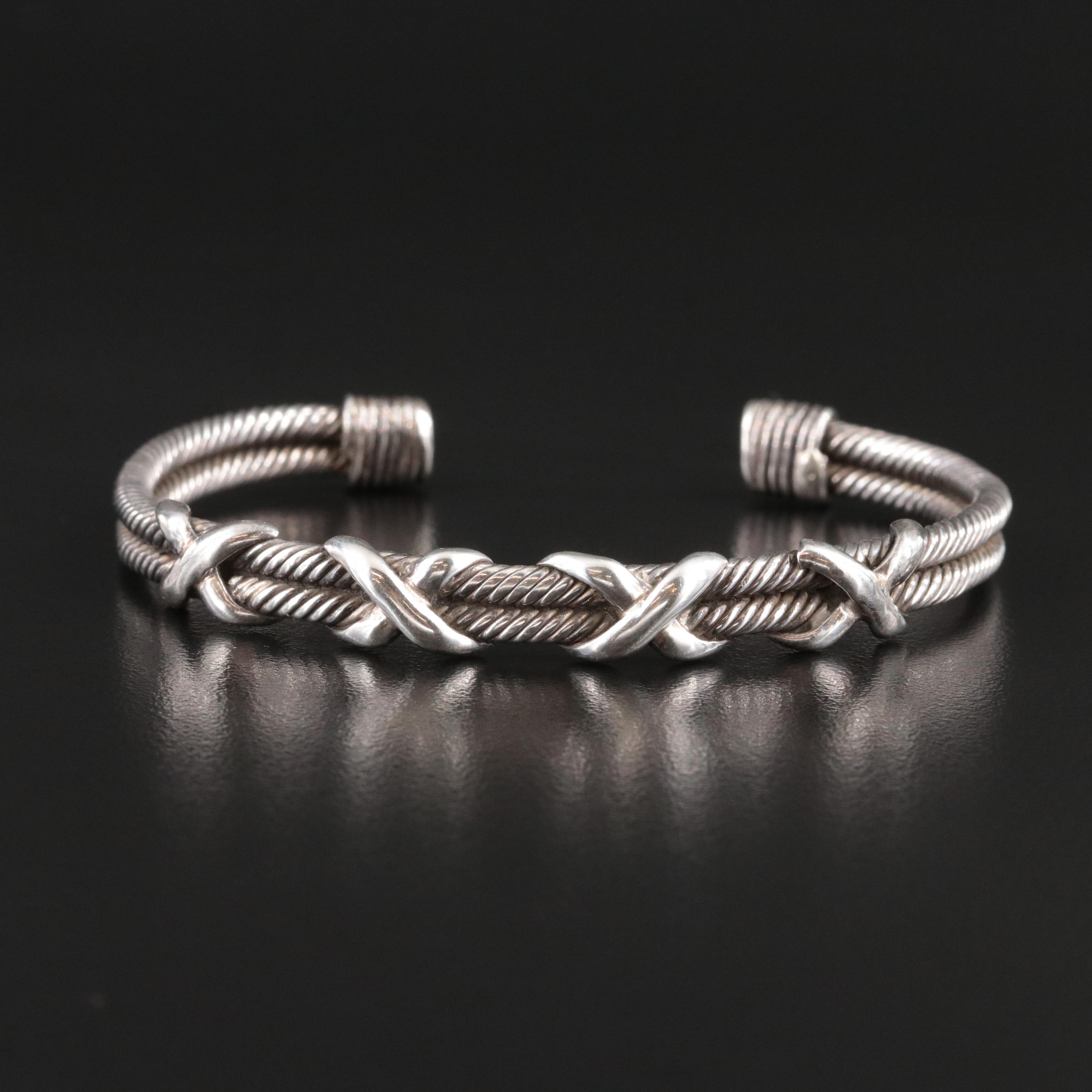 Sterling Cable "X" Cuff