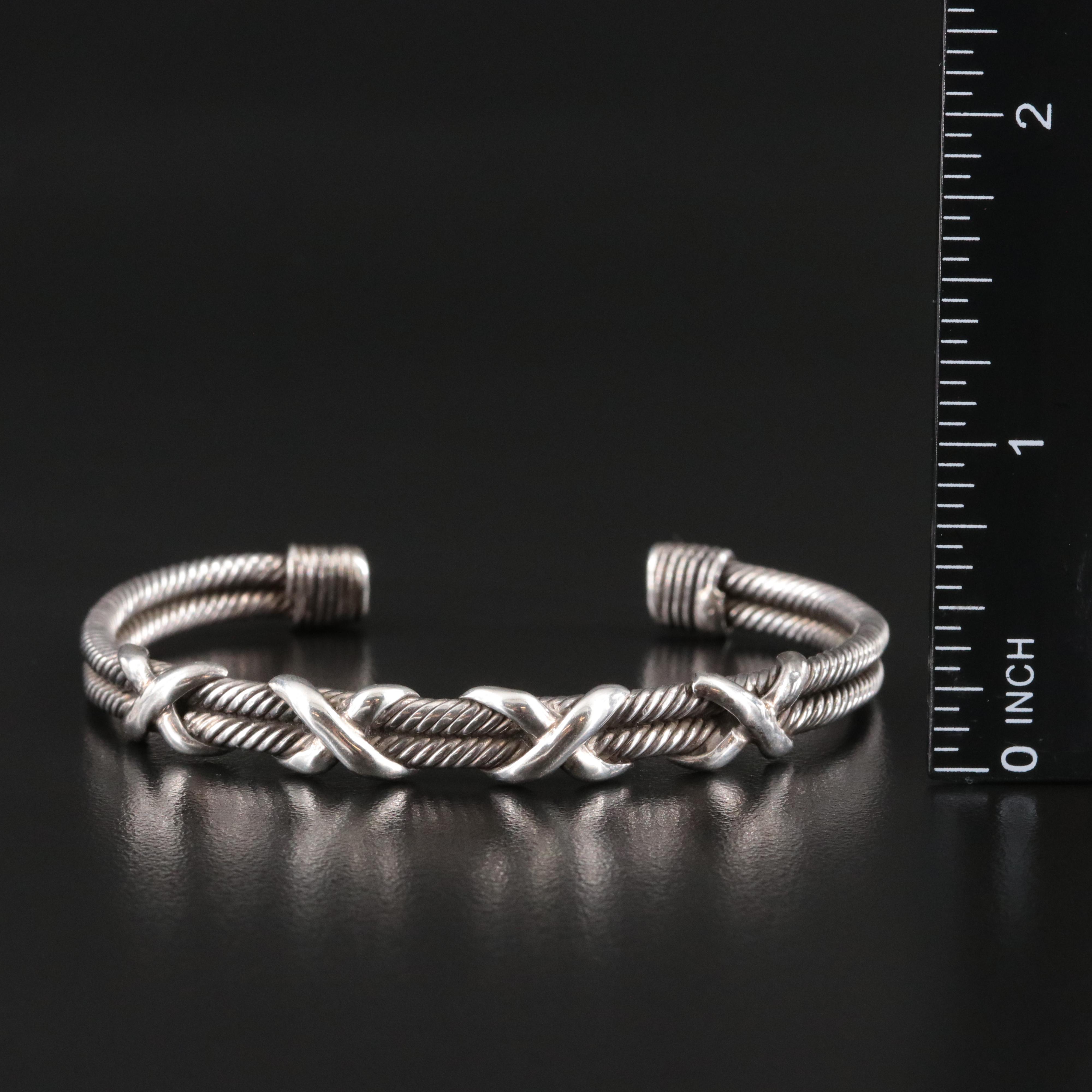 Sterling Cable "X" Cuff