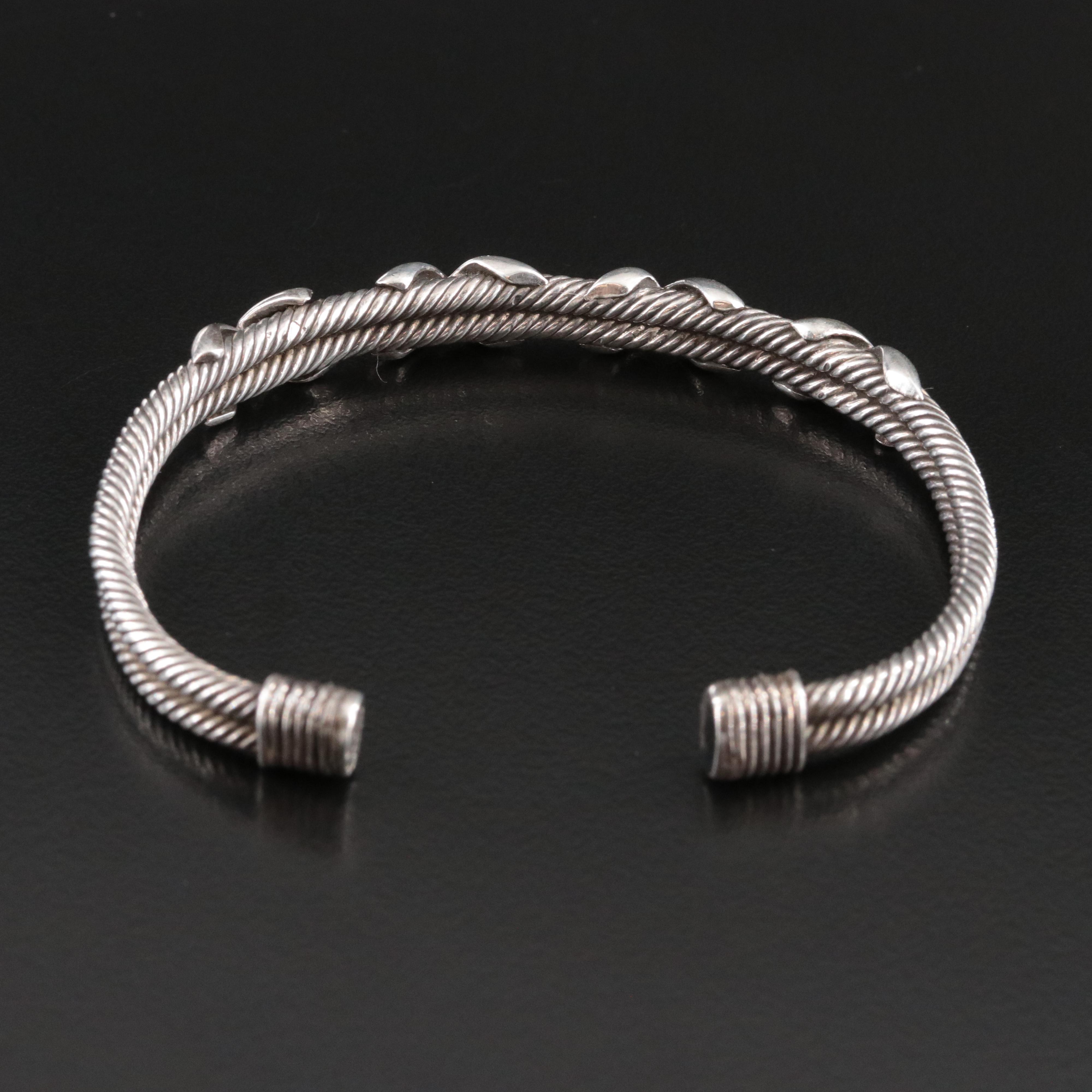 Sterling Cable "X" Cuff