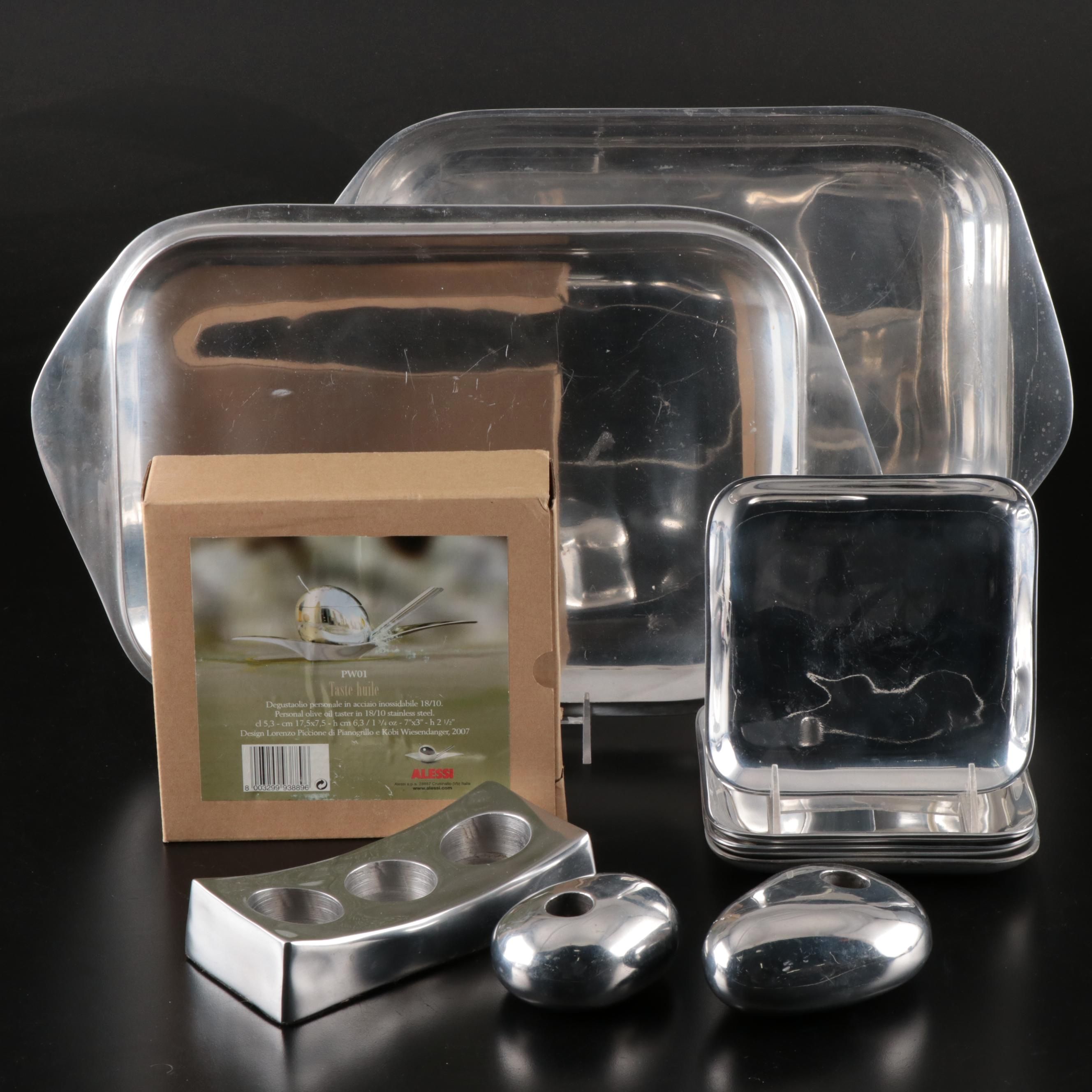 Nambé Polished Alloy Tray, Alessi Sugar Bowl, and More Table Accessories