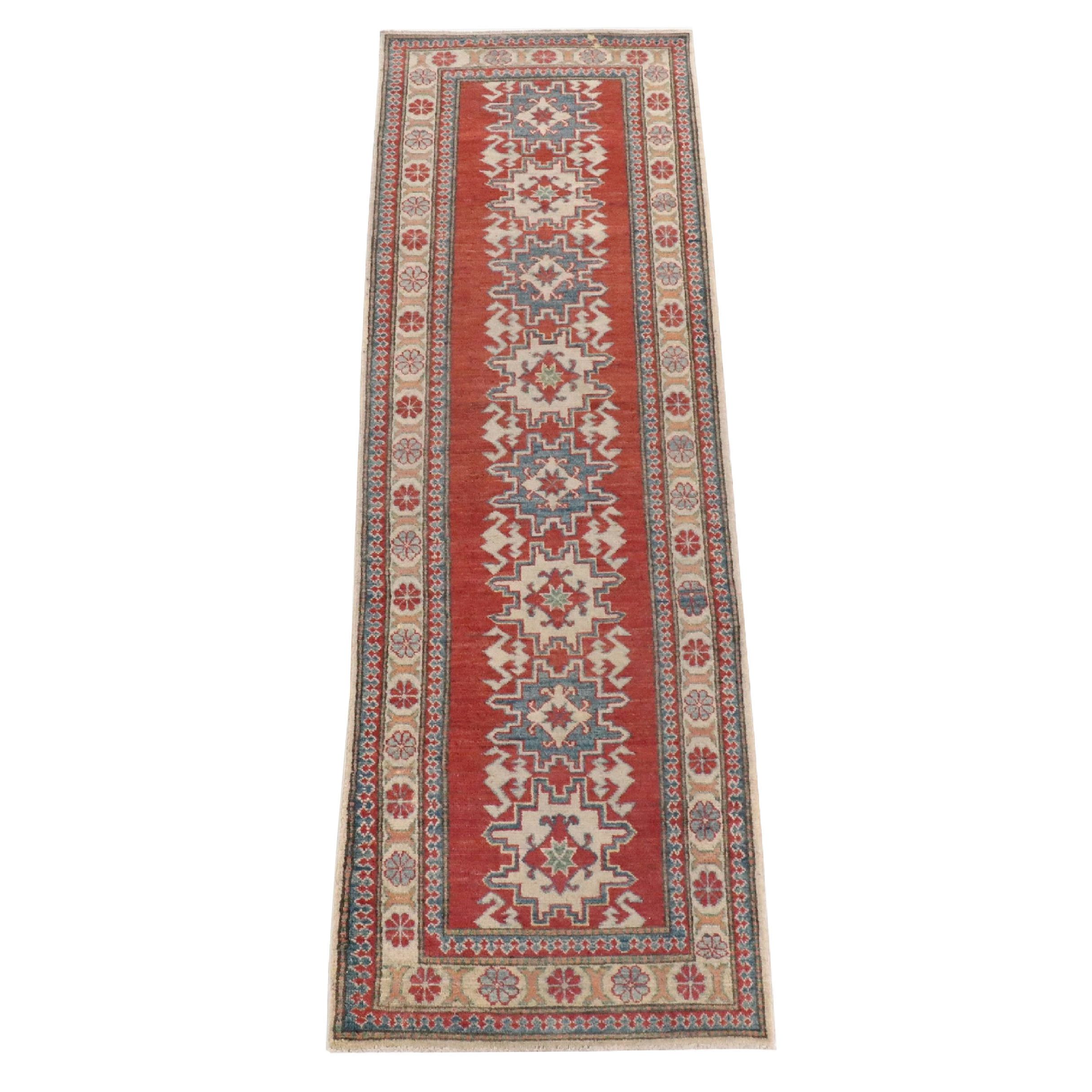 2'8 x 9' Hand-Knotted Caucasian Kazak Carpet Runner