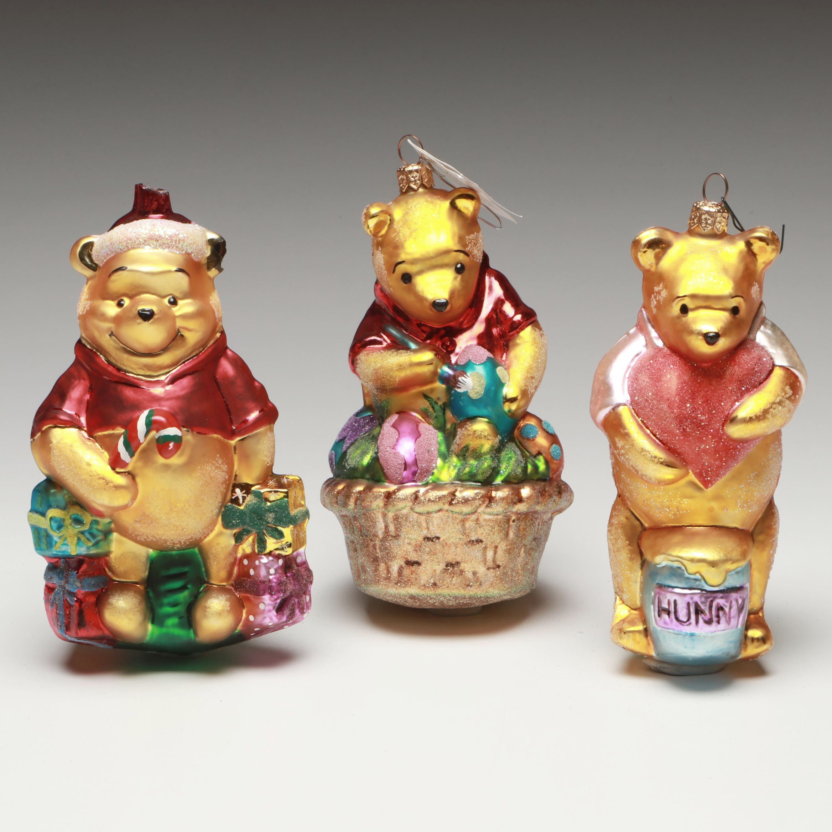 Christopher Radko Winnie the Pooh Glass Ornaments