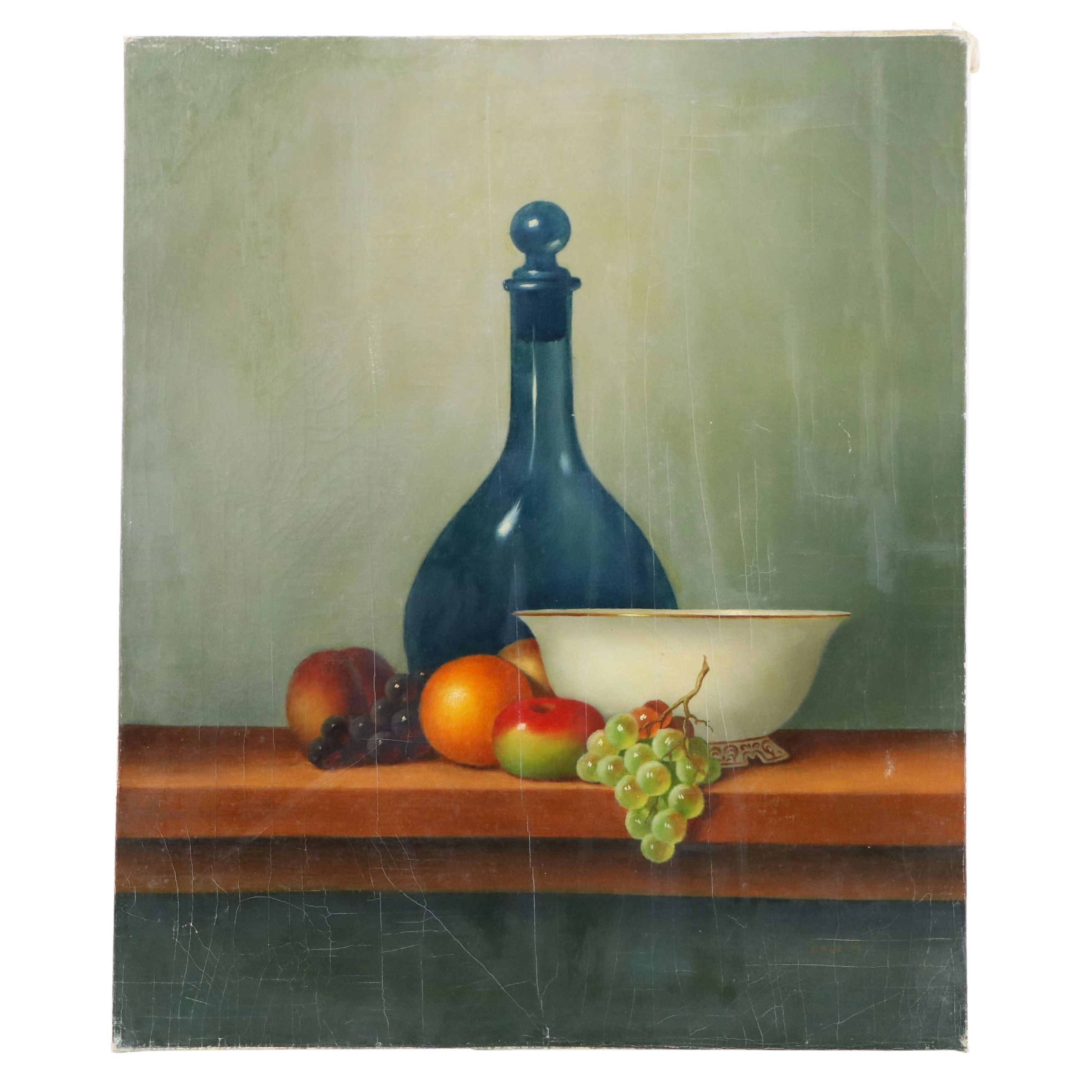 Oil Painting "Flemish Still Life," Late 19th-Early 20th Century