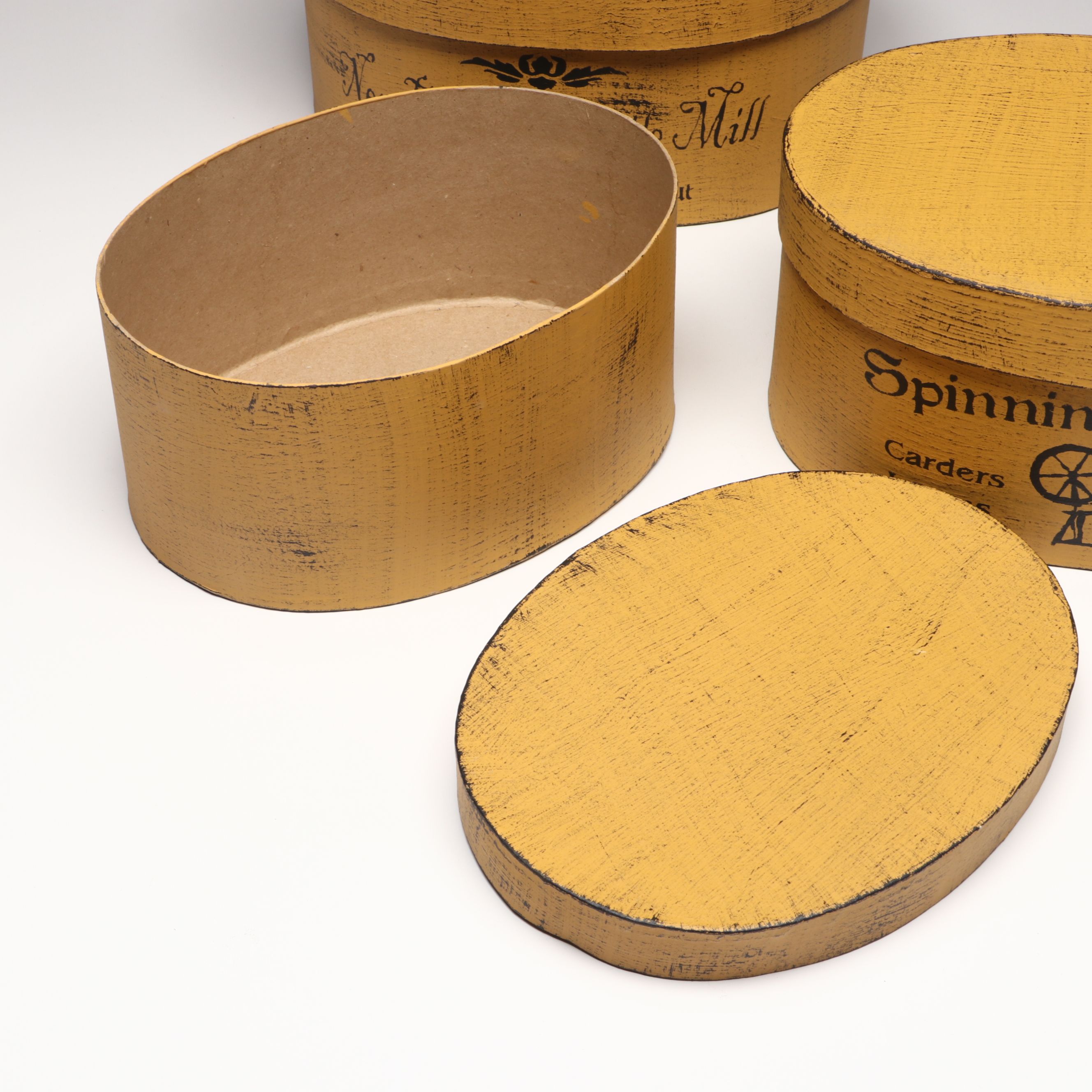 New England Textile Mill Decorative Wooden Boxes