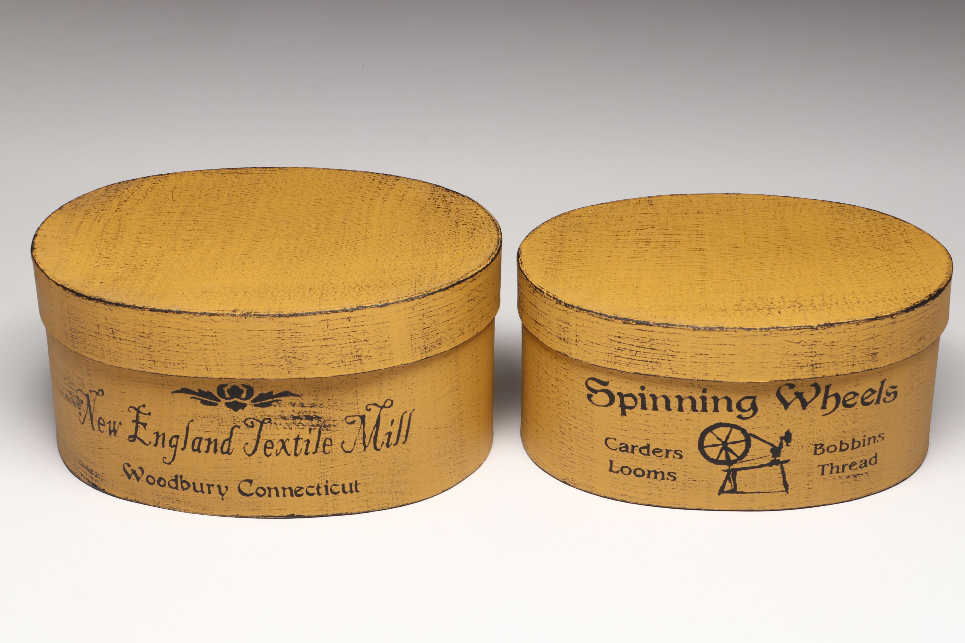 New England Textile Mill Decorative Wooden Boxes