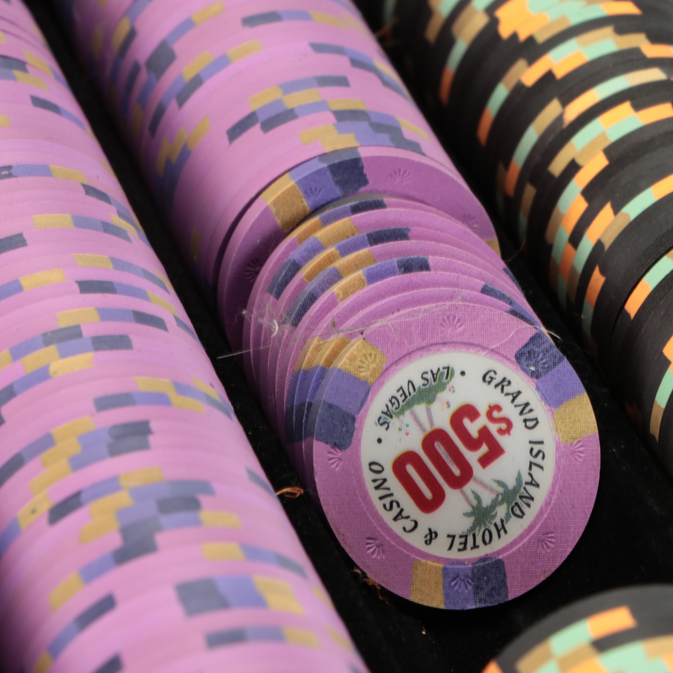 Grand Island Hotel and Casino Las Vegas Clay Poker Chips