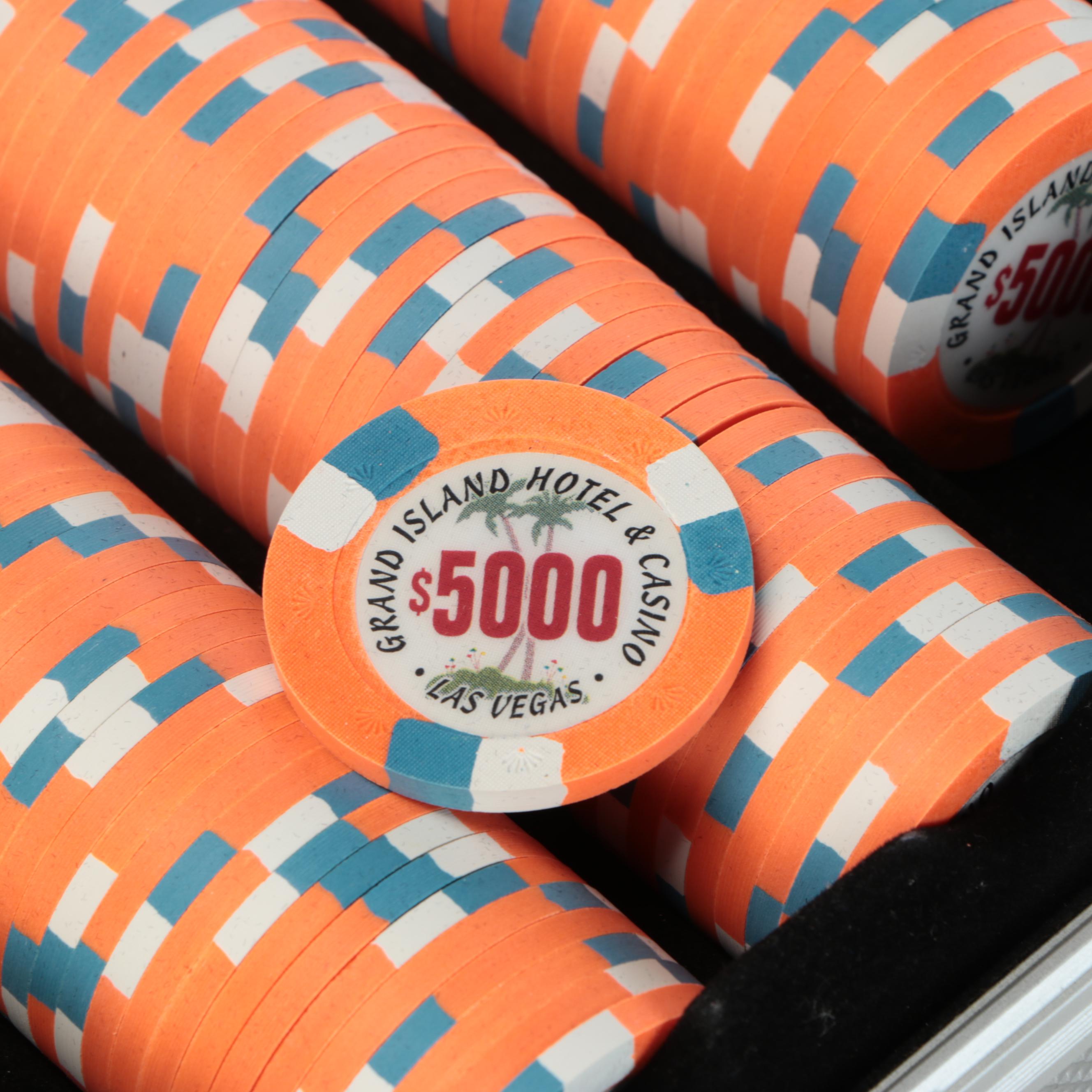Grand Island Hotel and Casino Las Vegas Clay Poker Chips