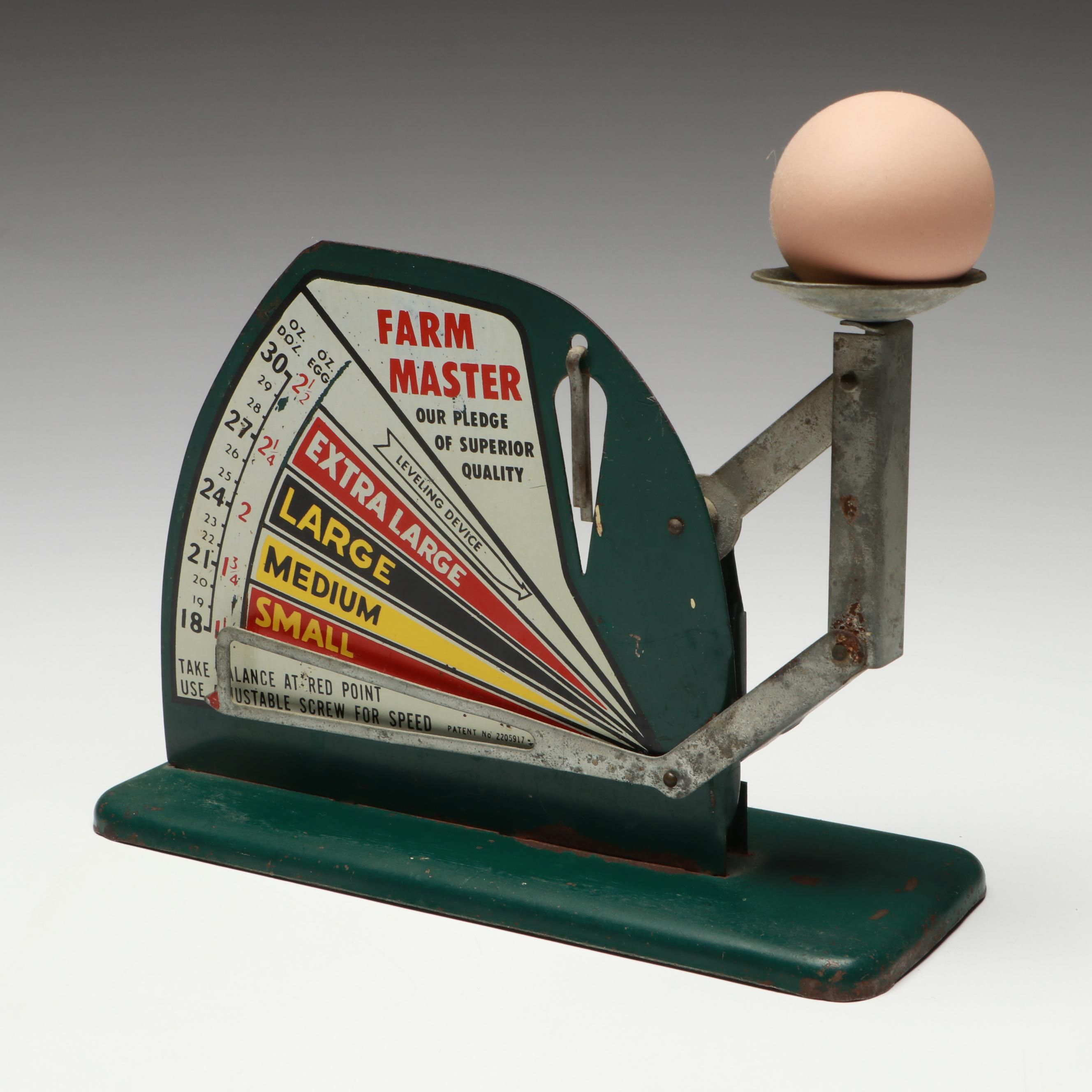 Farm Master Egg Scale with Faux Egg, Early to Mid-20th Century