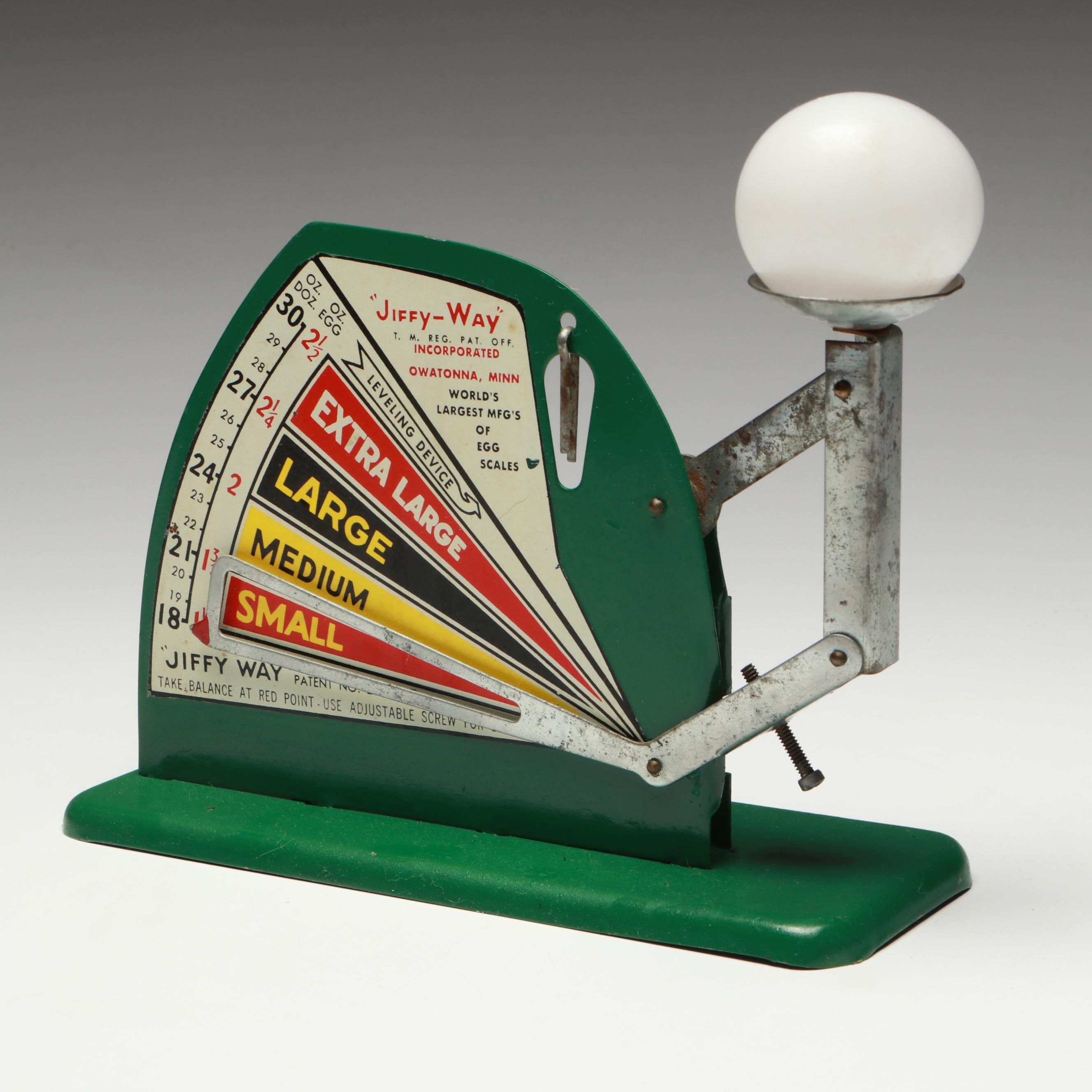 Vintage "Jiffy-Way" Metal Egg Scale, Mid-20th Century