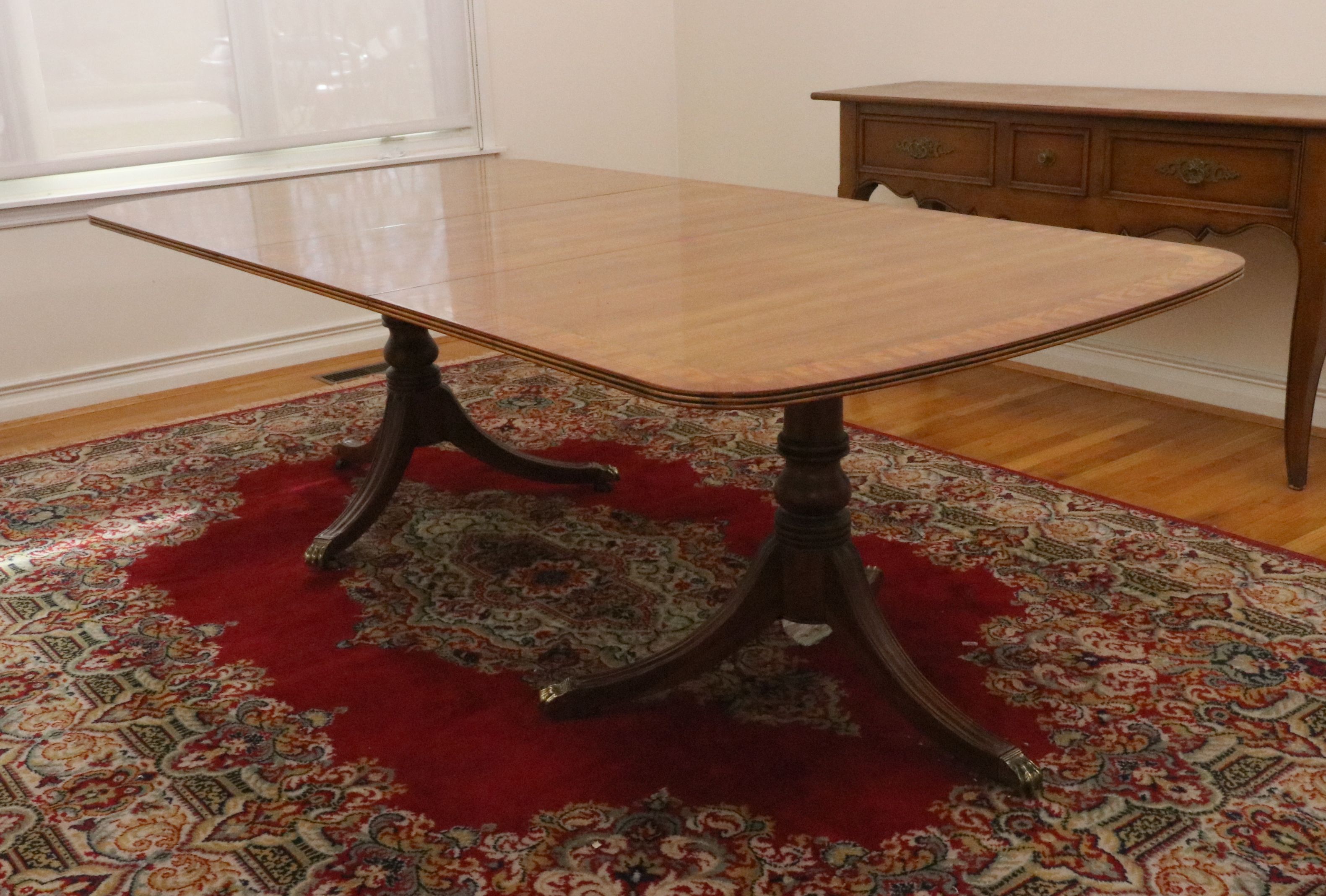 Nine Piece Dining Set with Henredon Duncan Phyfe Style Table