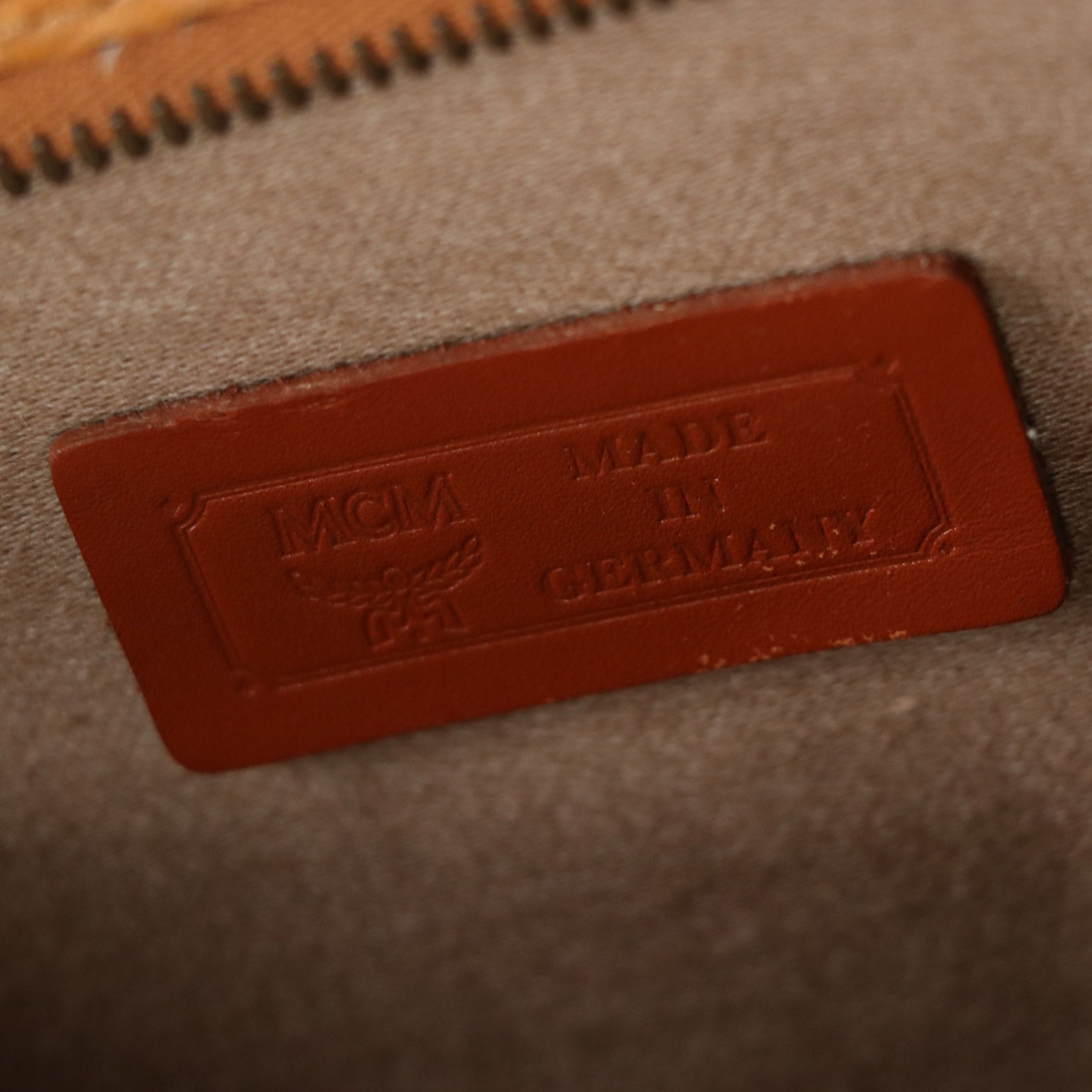 MCM Long Handle Medium Tote Bag in Cognac Visetos Canvas