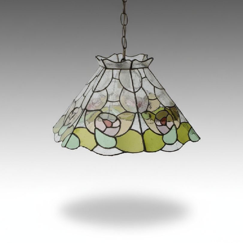 Stained Glass Floral Pendant Light