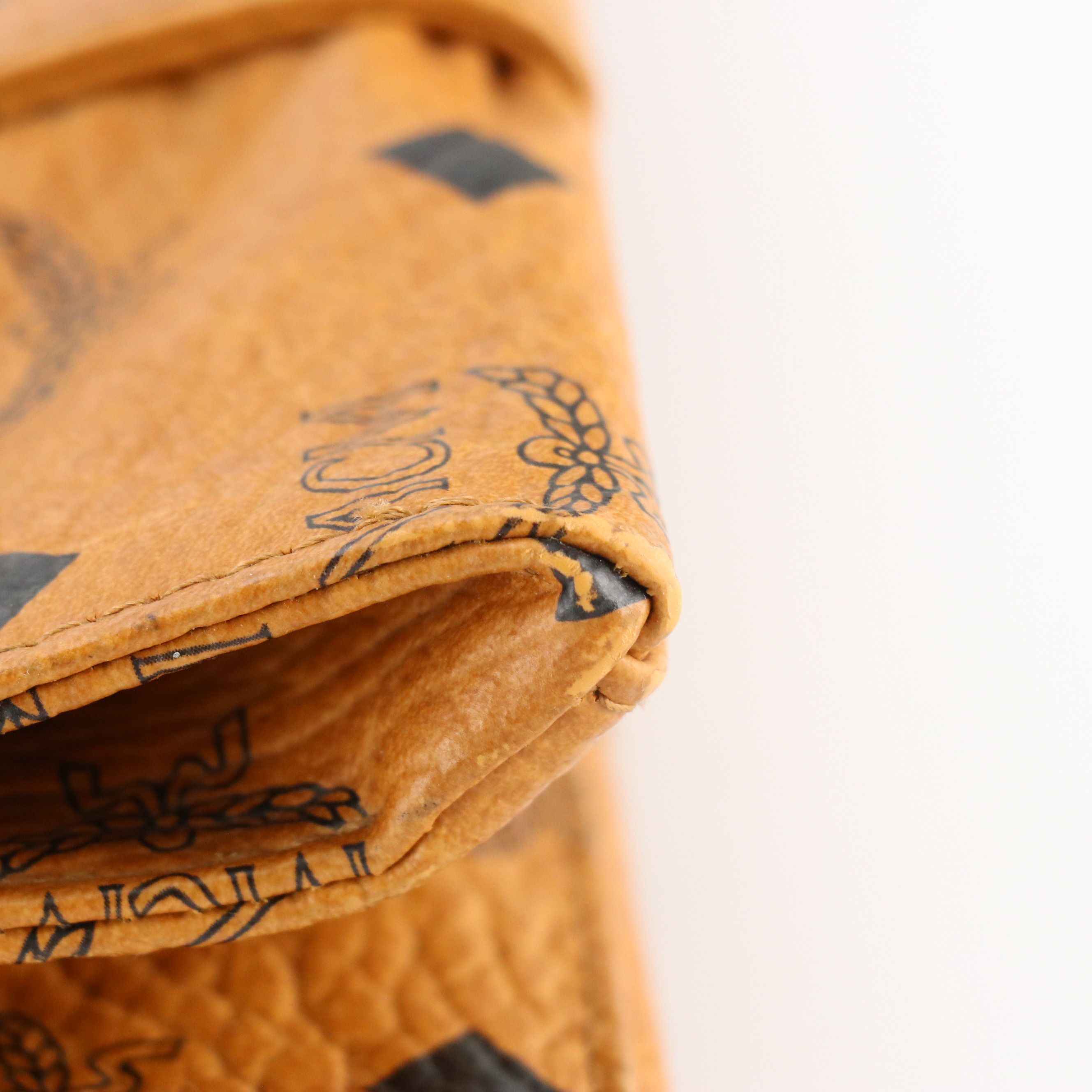 MCM Long Handle Medium Tote Bag in Cognac Visetos Canvas