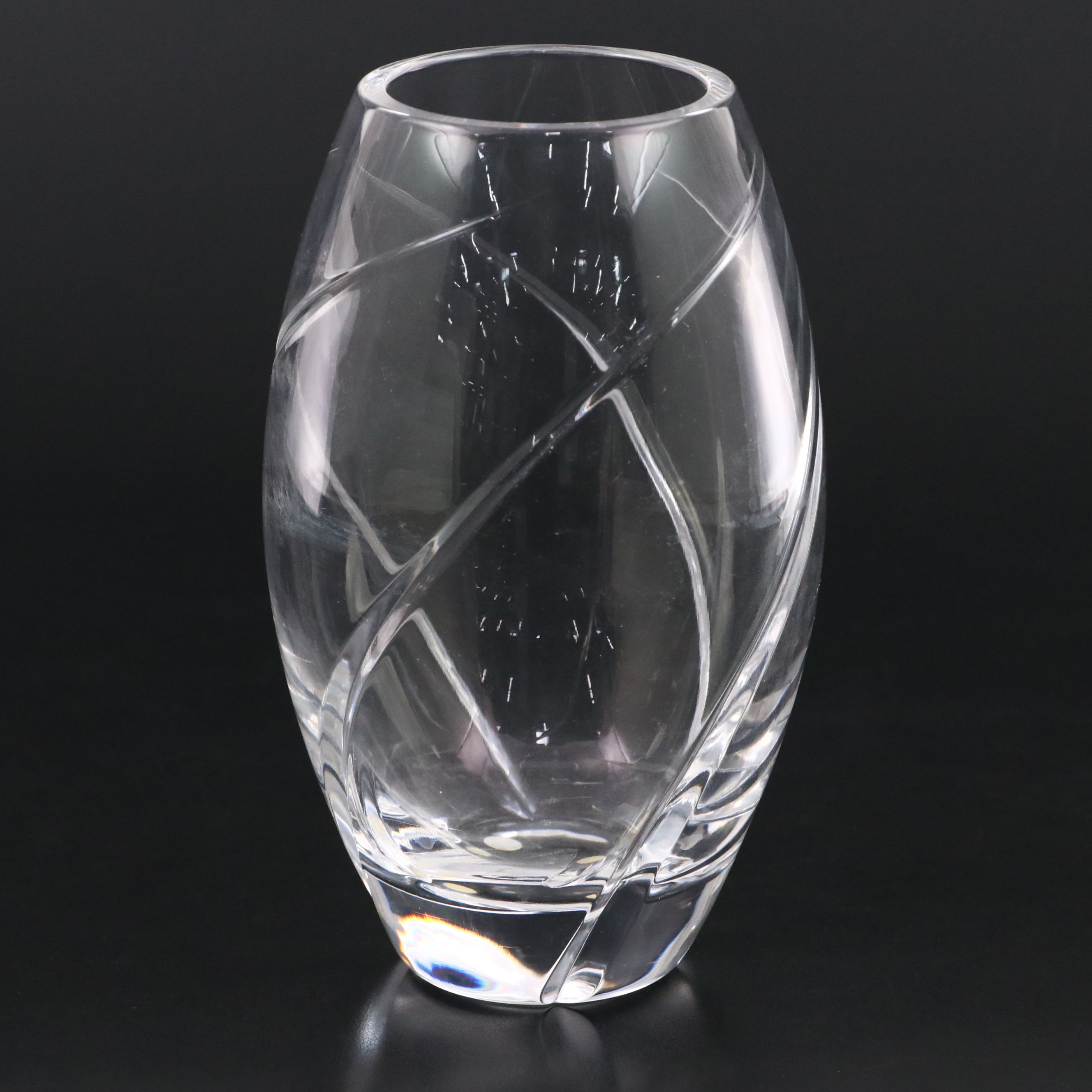 Tiffany & Co. "Swirl Optic" Crystal Flower Vase