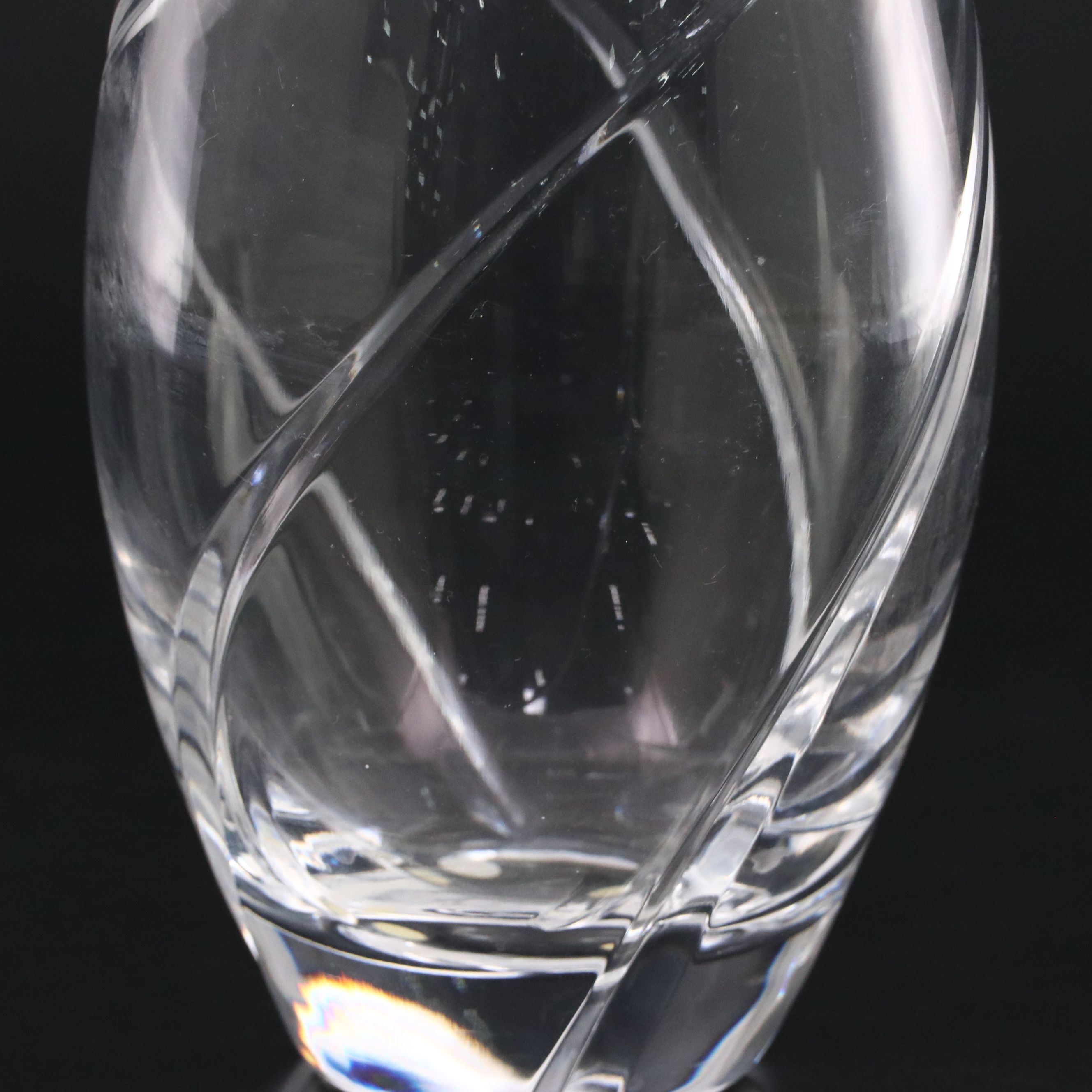 Tiffany & Co. "Swirl Optic" Crystal Flower Vase