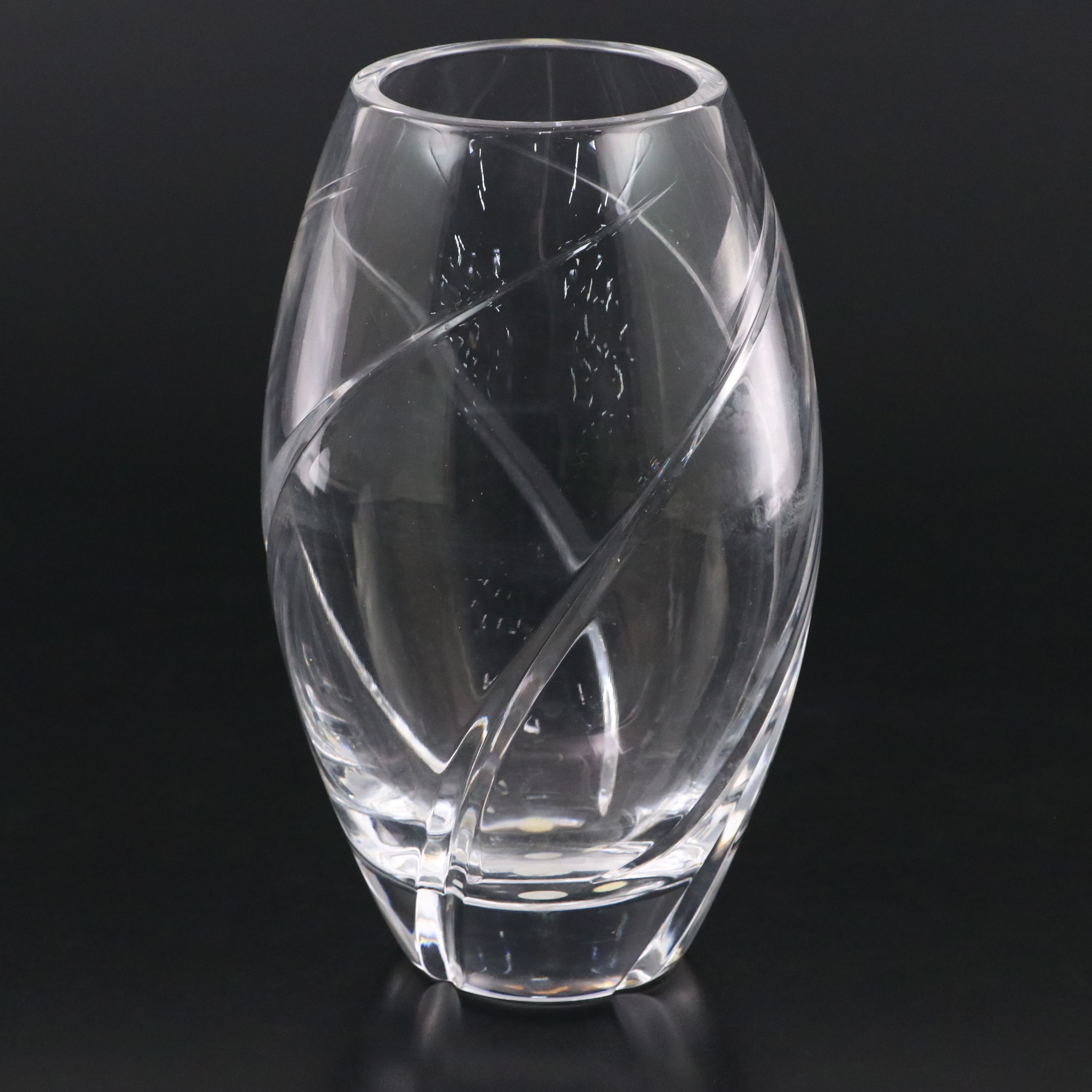 Tiffany & Co. "Swirl Optic" Crystal Flower Vase