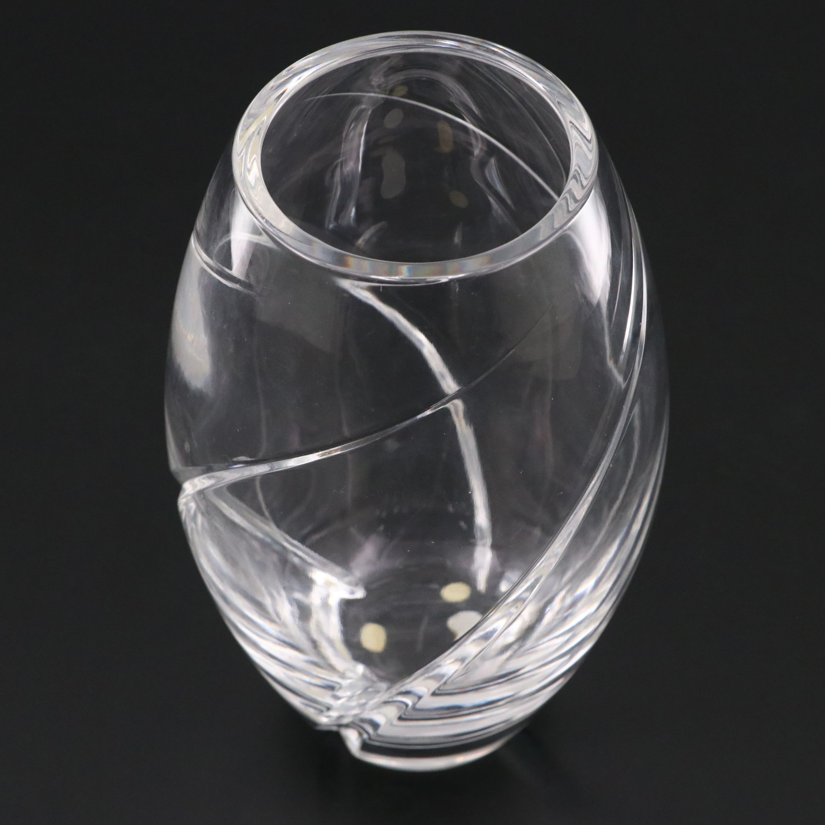 Tiffany & Co. "Swirl Optic" Crystal Flower Vase