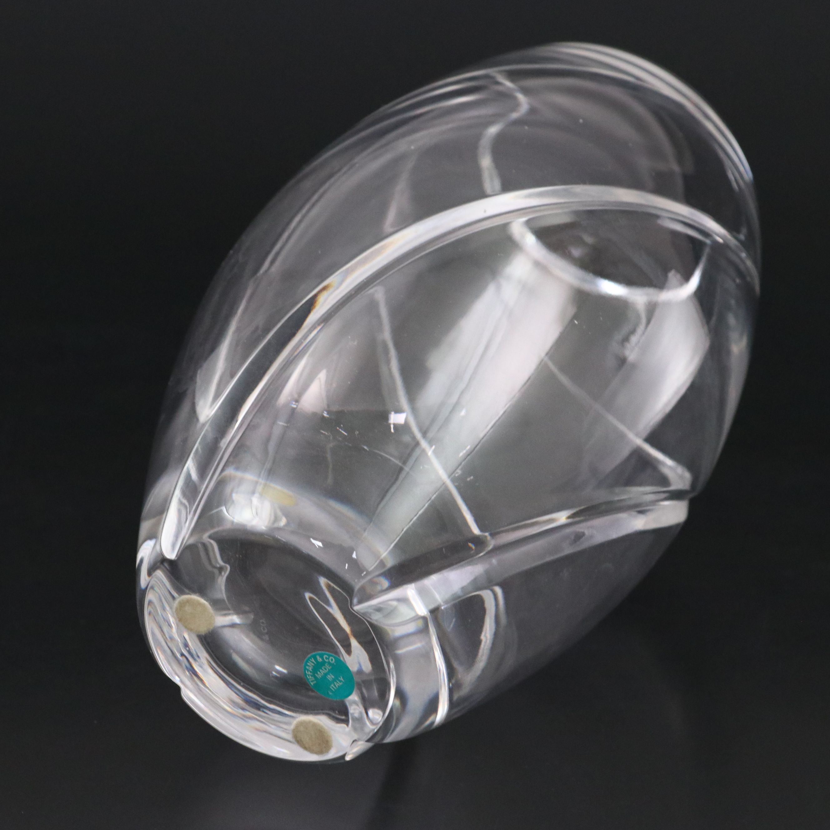 Tiffany & Co. "Swirl Optic" Crystal Flower Vase