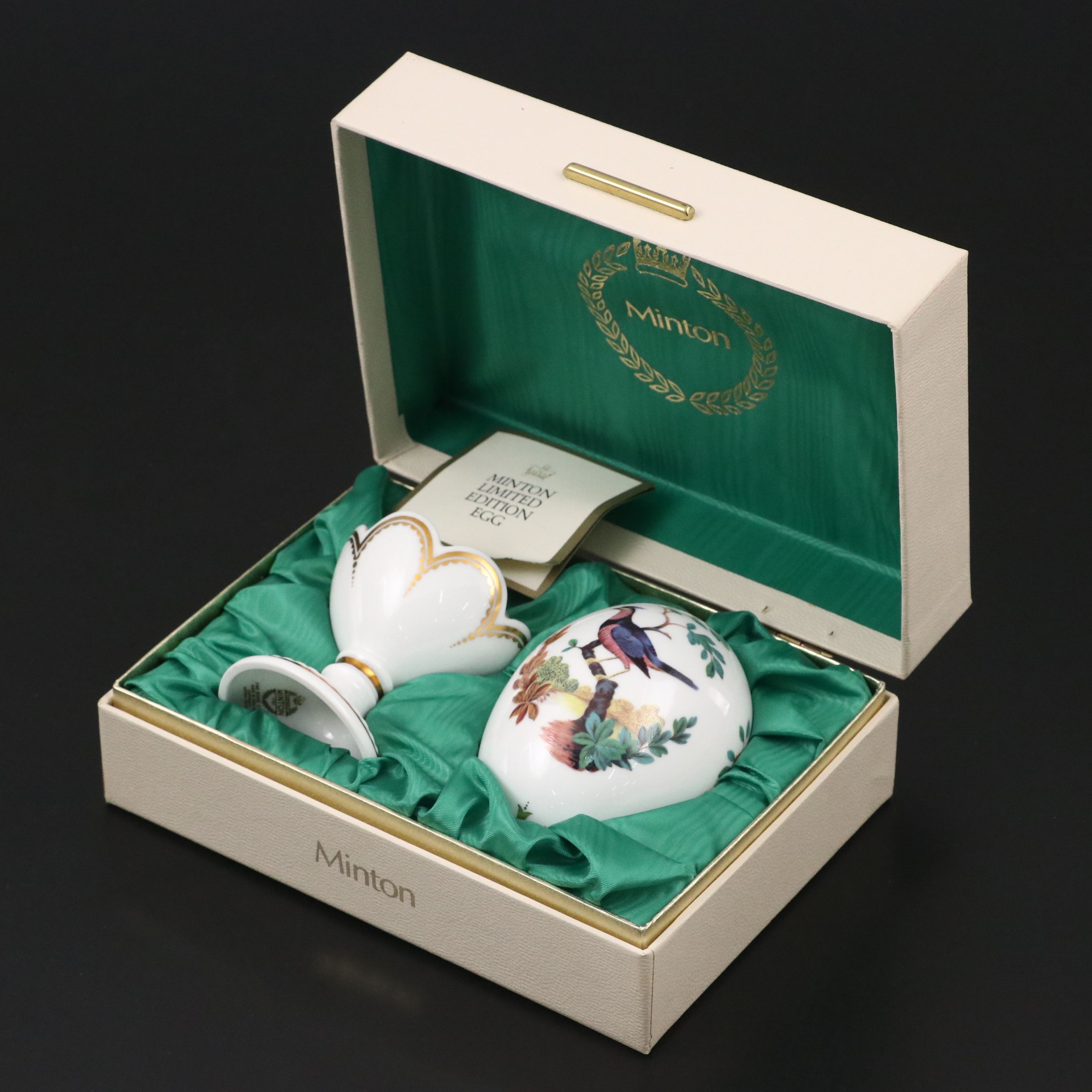 Minton English Bone China Bird Egg with Stand