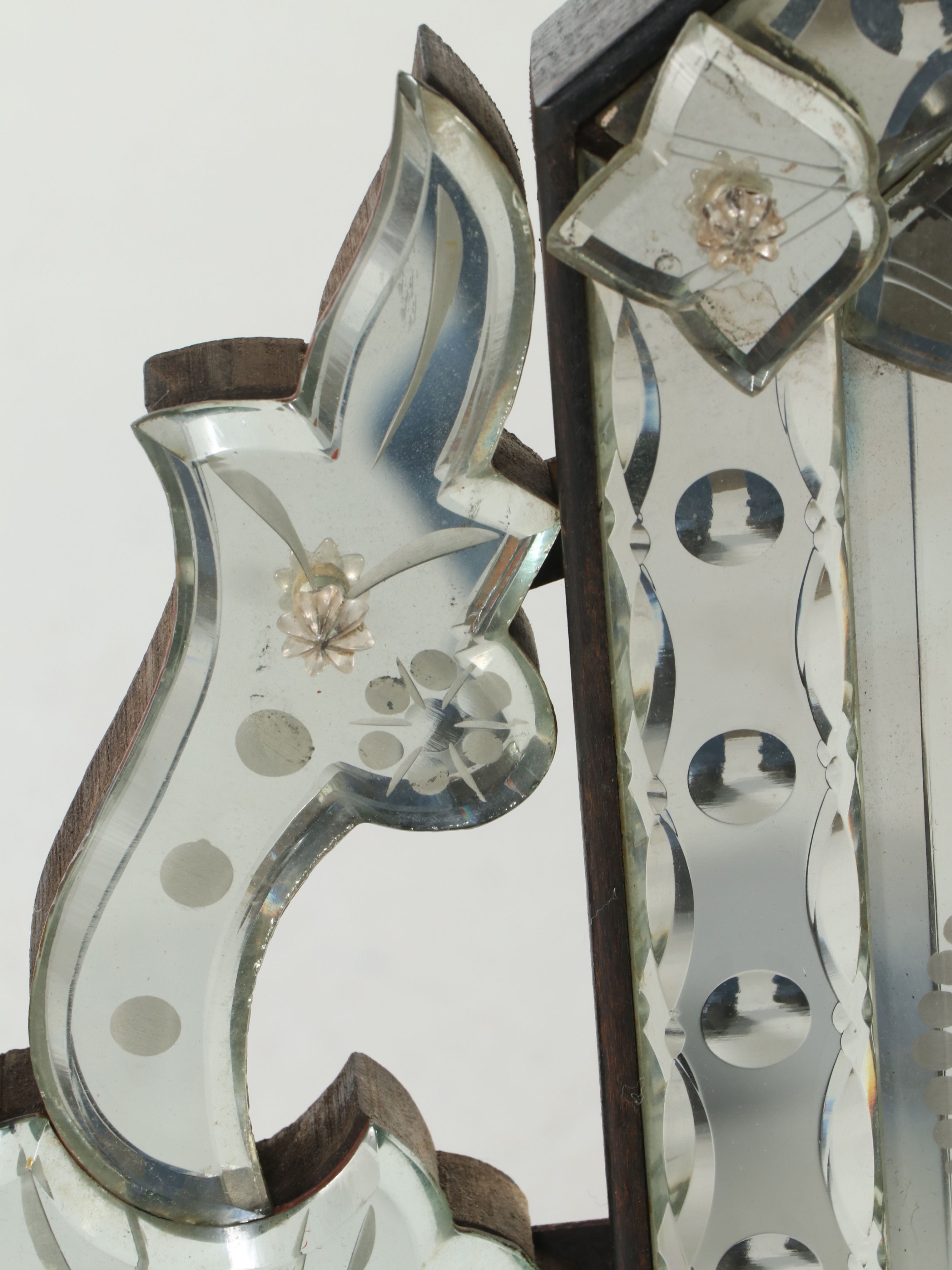 French Venetian Style Etched Glass Mirror, Mid to Late 20th Century