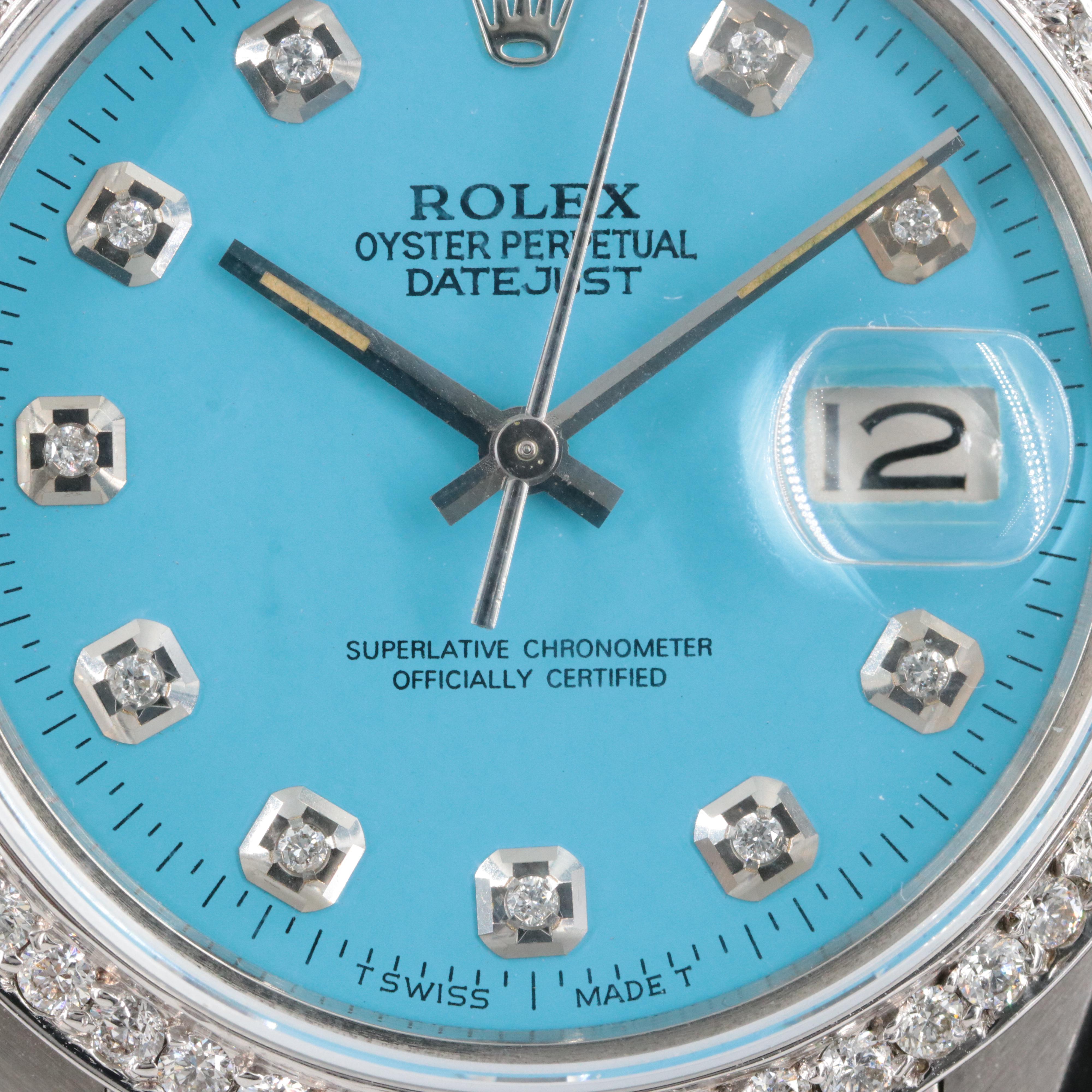 1979 Rolex Custom Diamond Bezel & Dial Datejust 36mm 16030 Watch