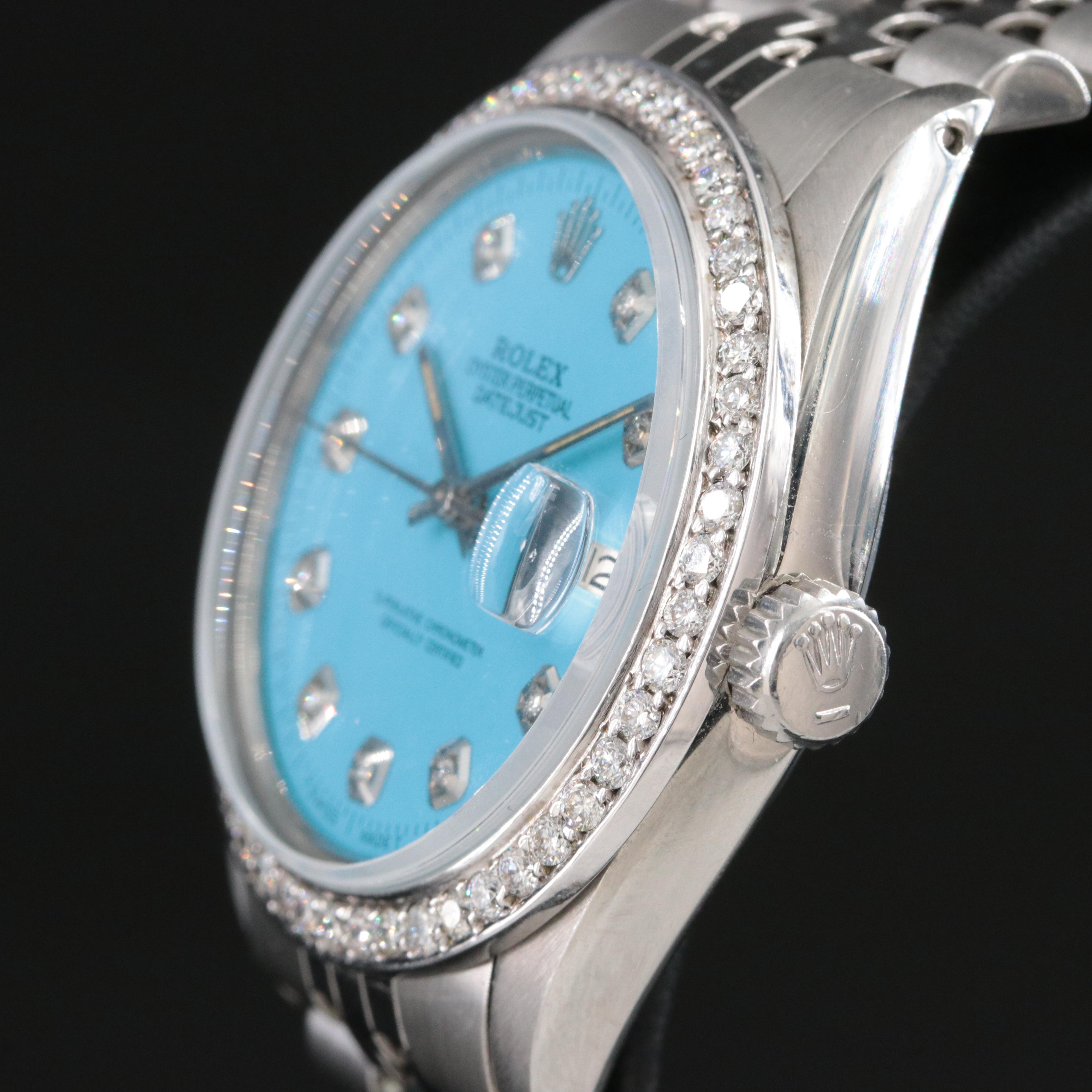 1979 Rolex Custom Diamond Bezel & Dial Datejust 36mm 16030 Watch