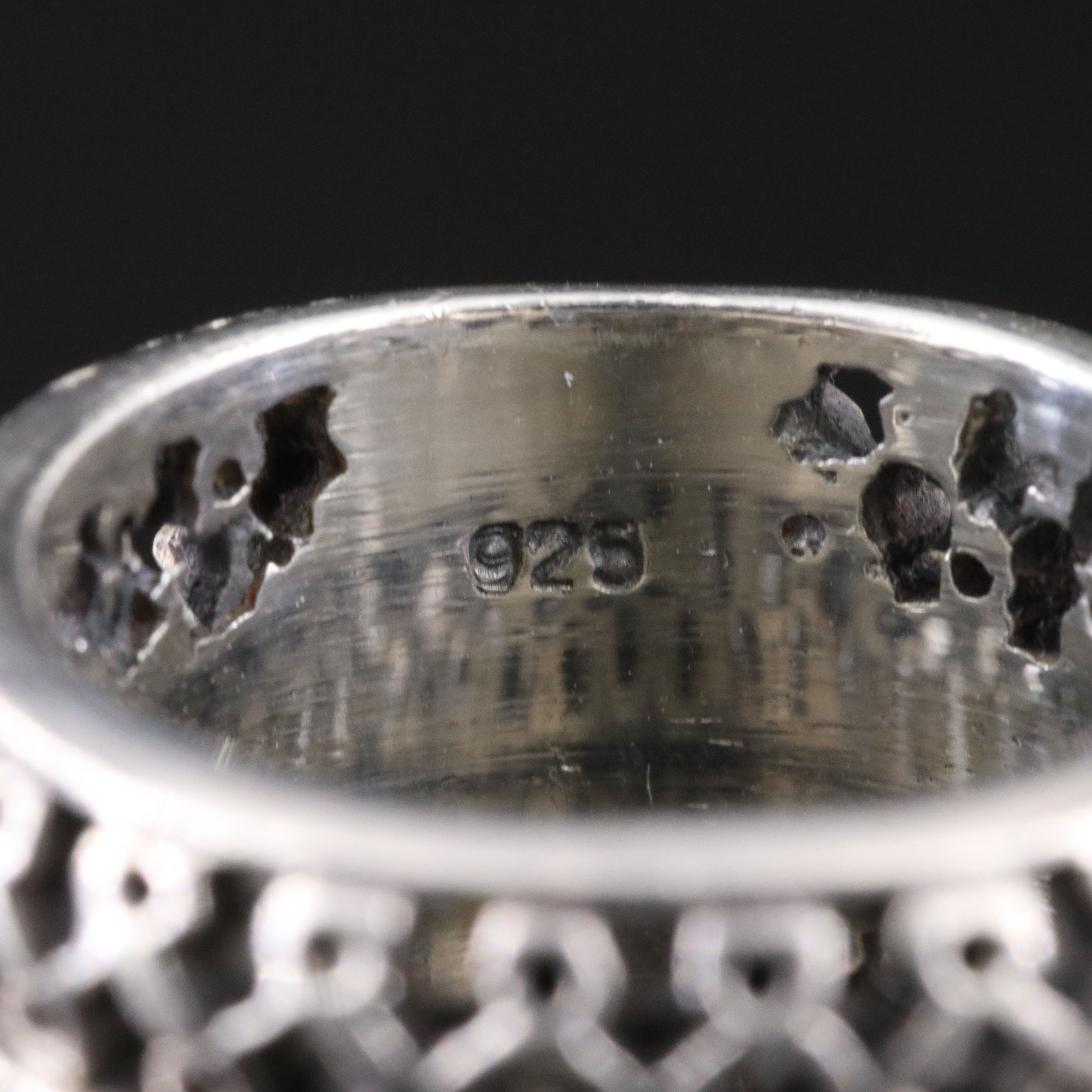 Sterling Cut-Out Ring with Bead Detail