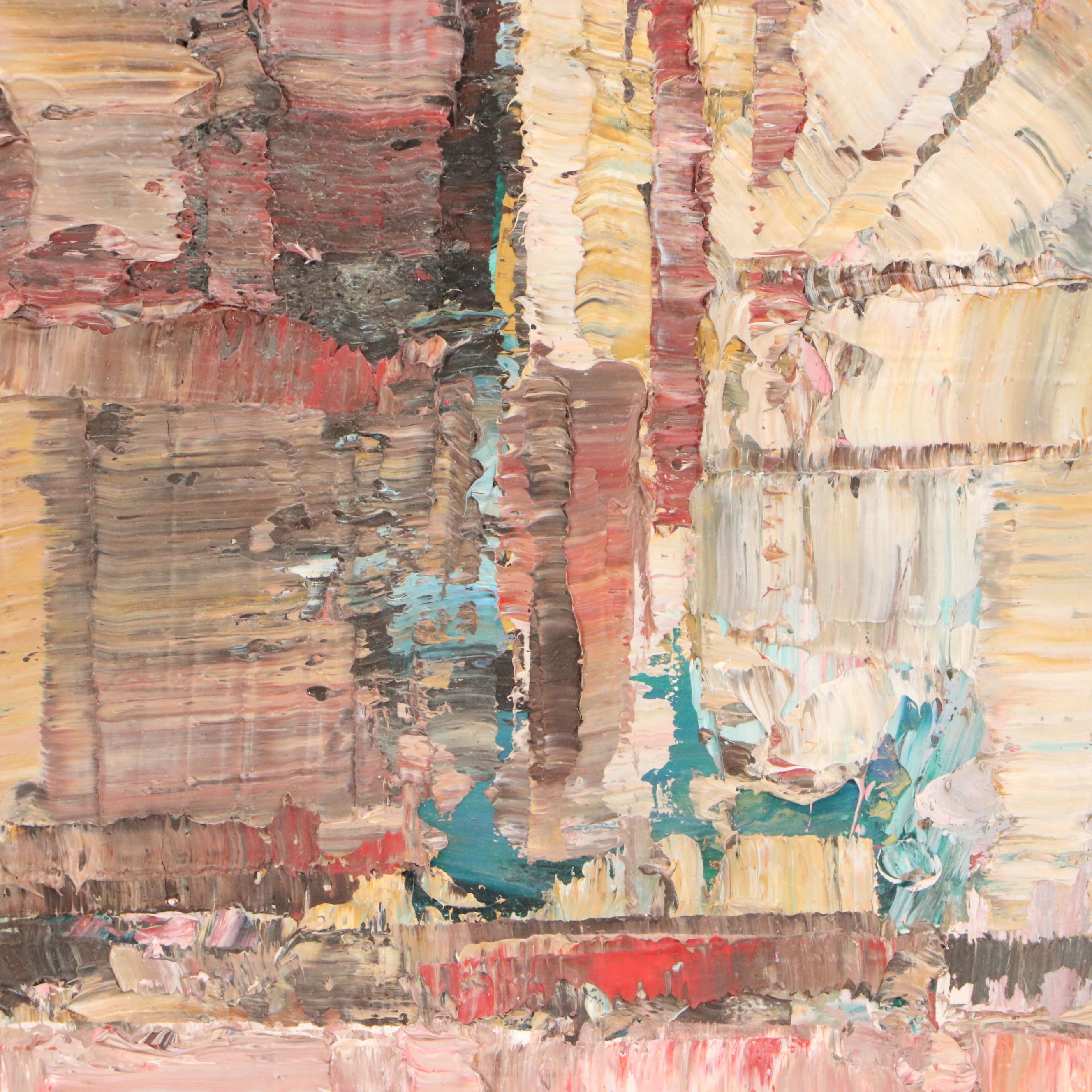 Jack Meanwell Abstract Expressionist Oil Painting, Late 20th Century