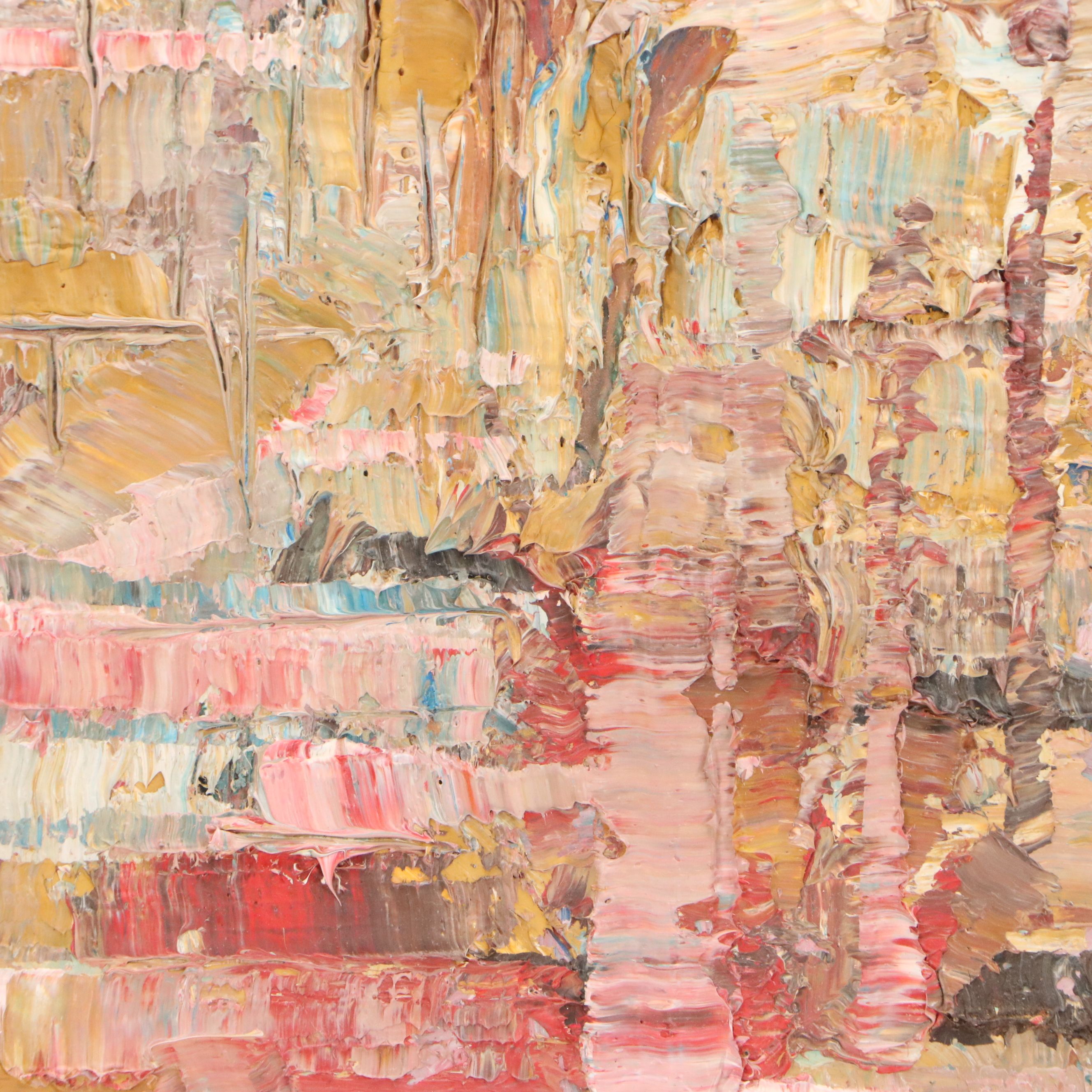 Jack Meanwell Abstract Expressionist Oil Painting, Late 20th Century