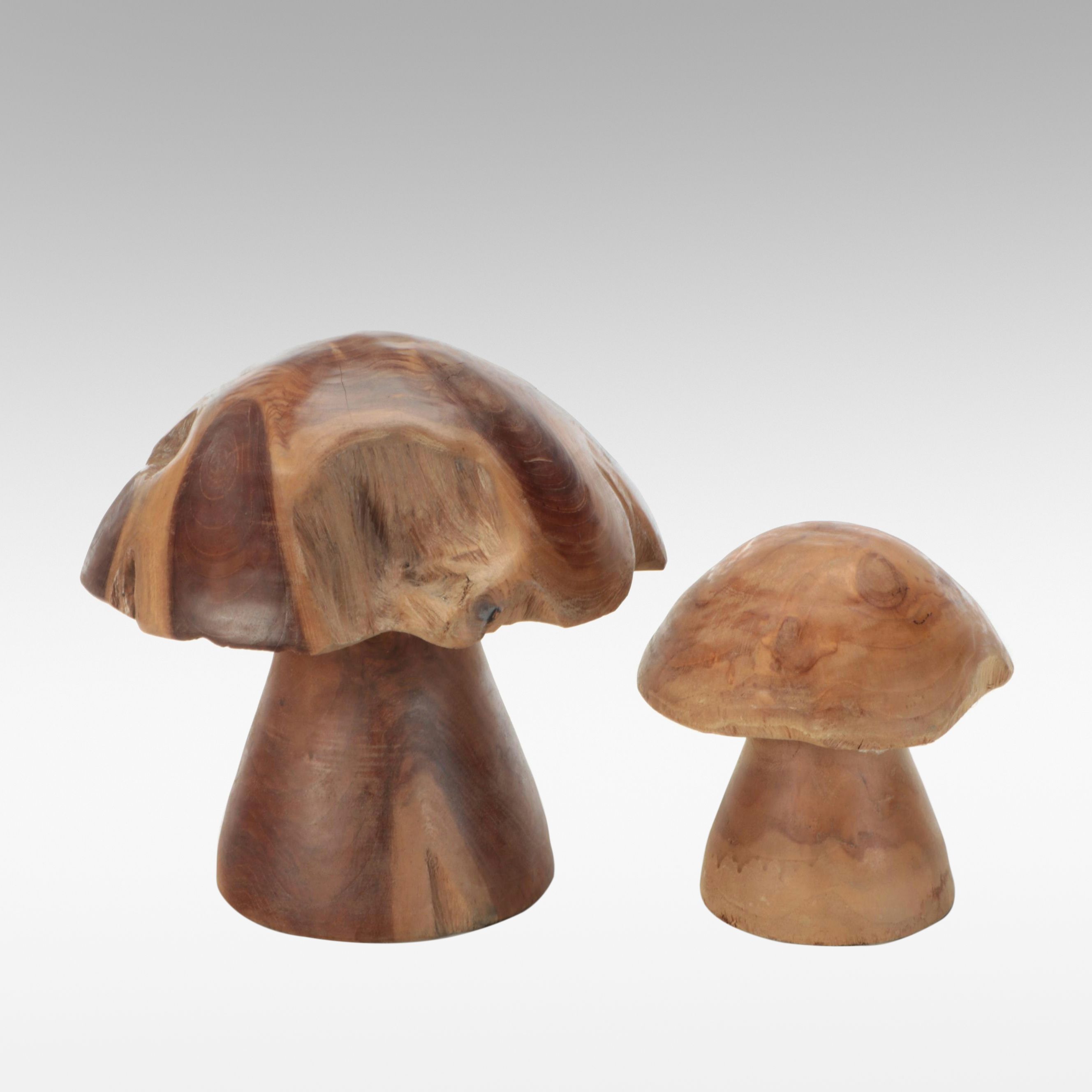 Handcrafted Burl Wood Mushrooms