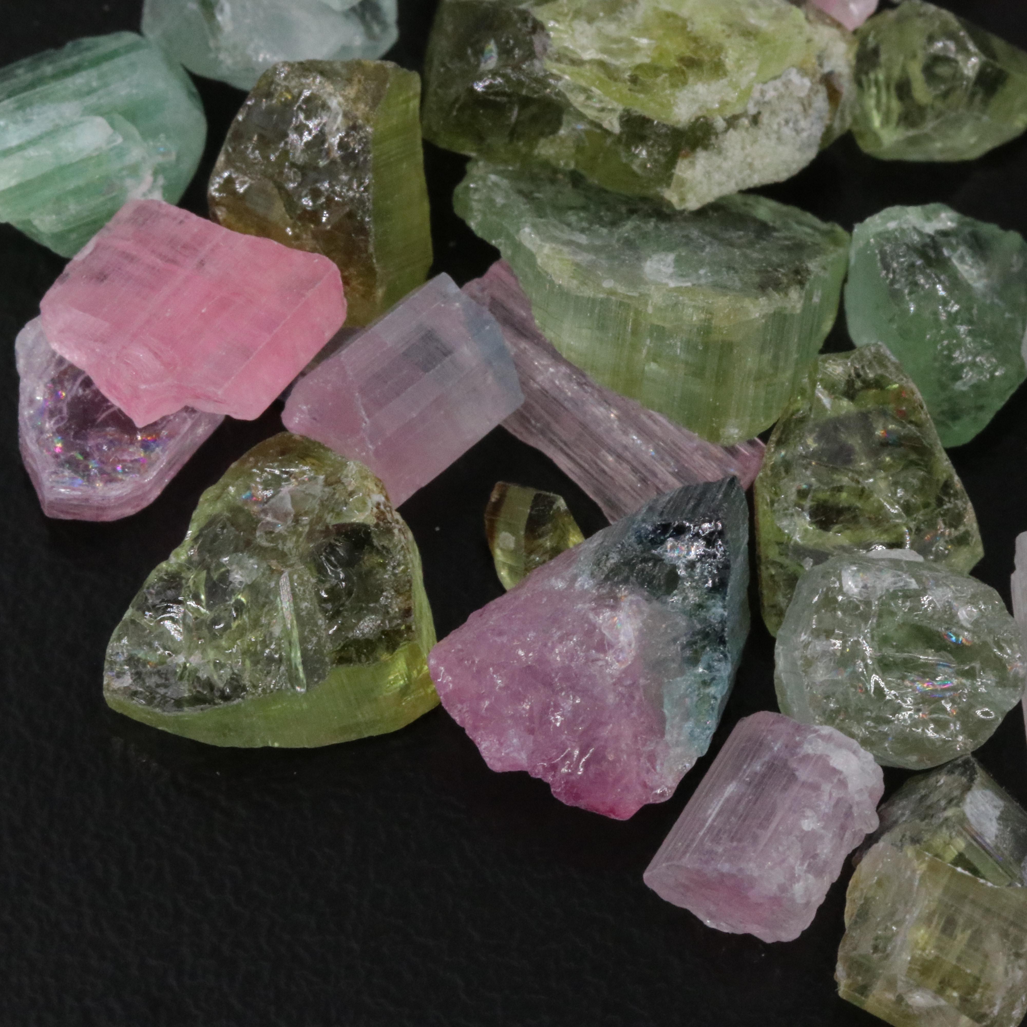 Loose 152.58 CTW Rough Tourmaline Lot
