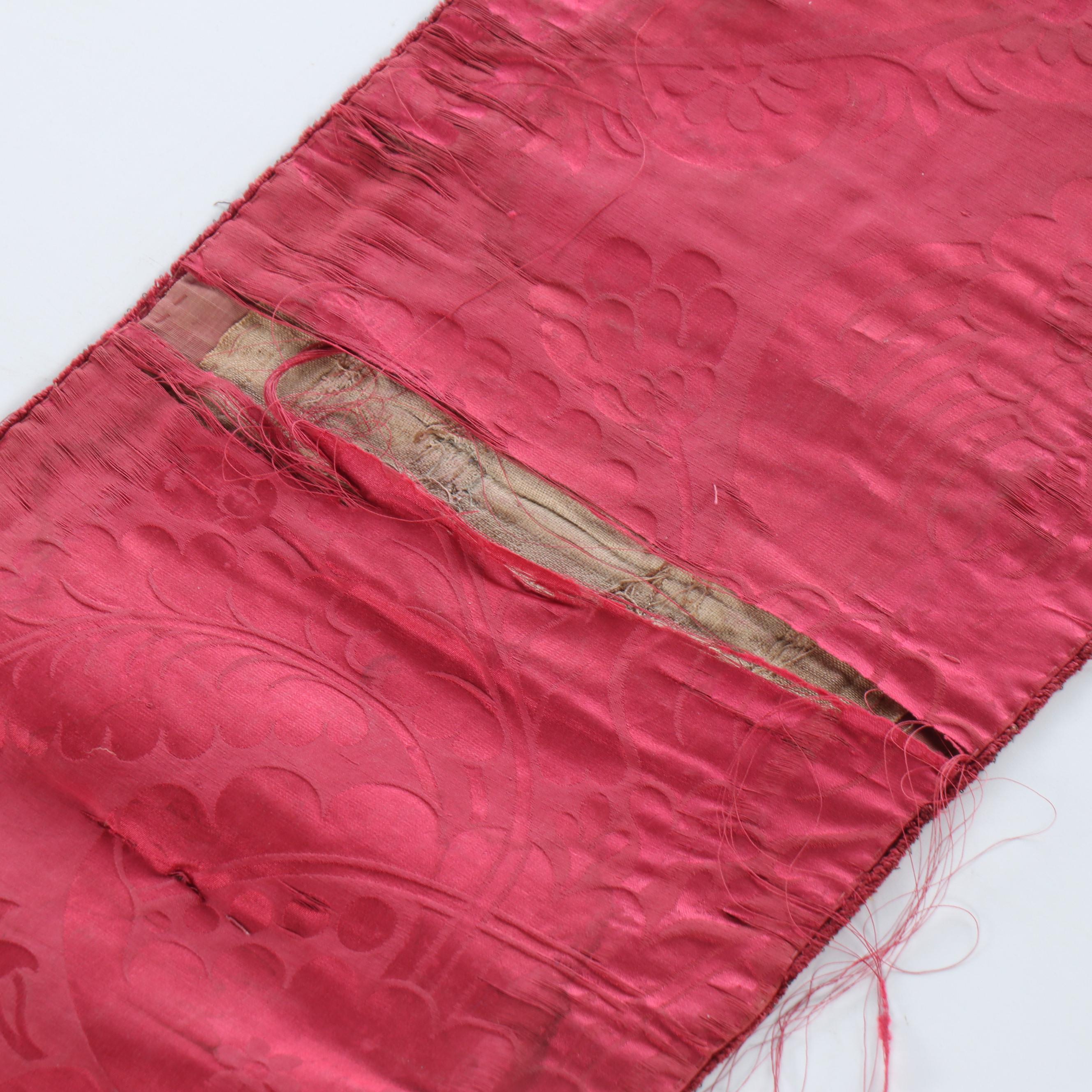 Antique Clerical Three-Panel Religious Goldwork Orphrey Band, 17th Century