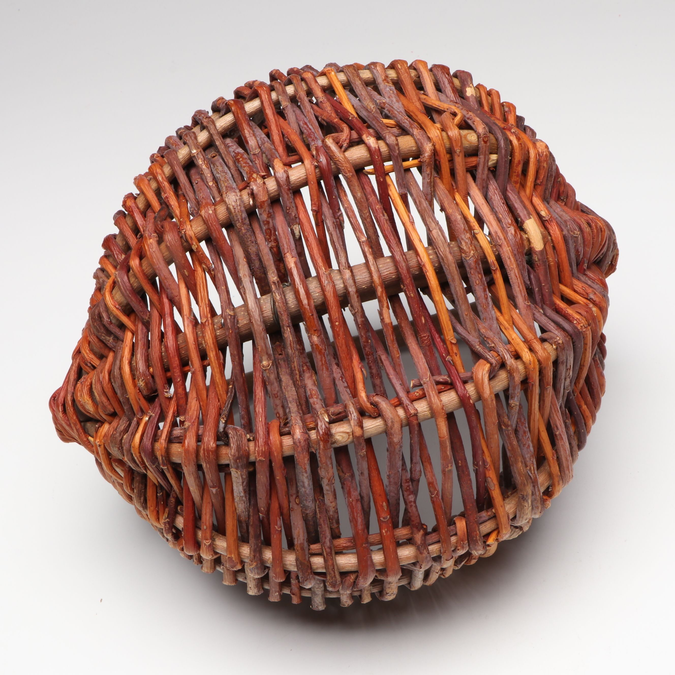 Northern Saskatchewan Cree Handwoven Red Willow Handled Baskets