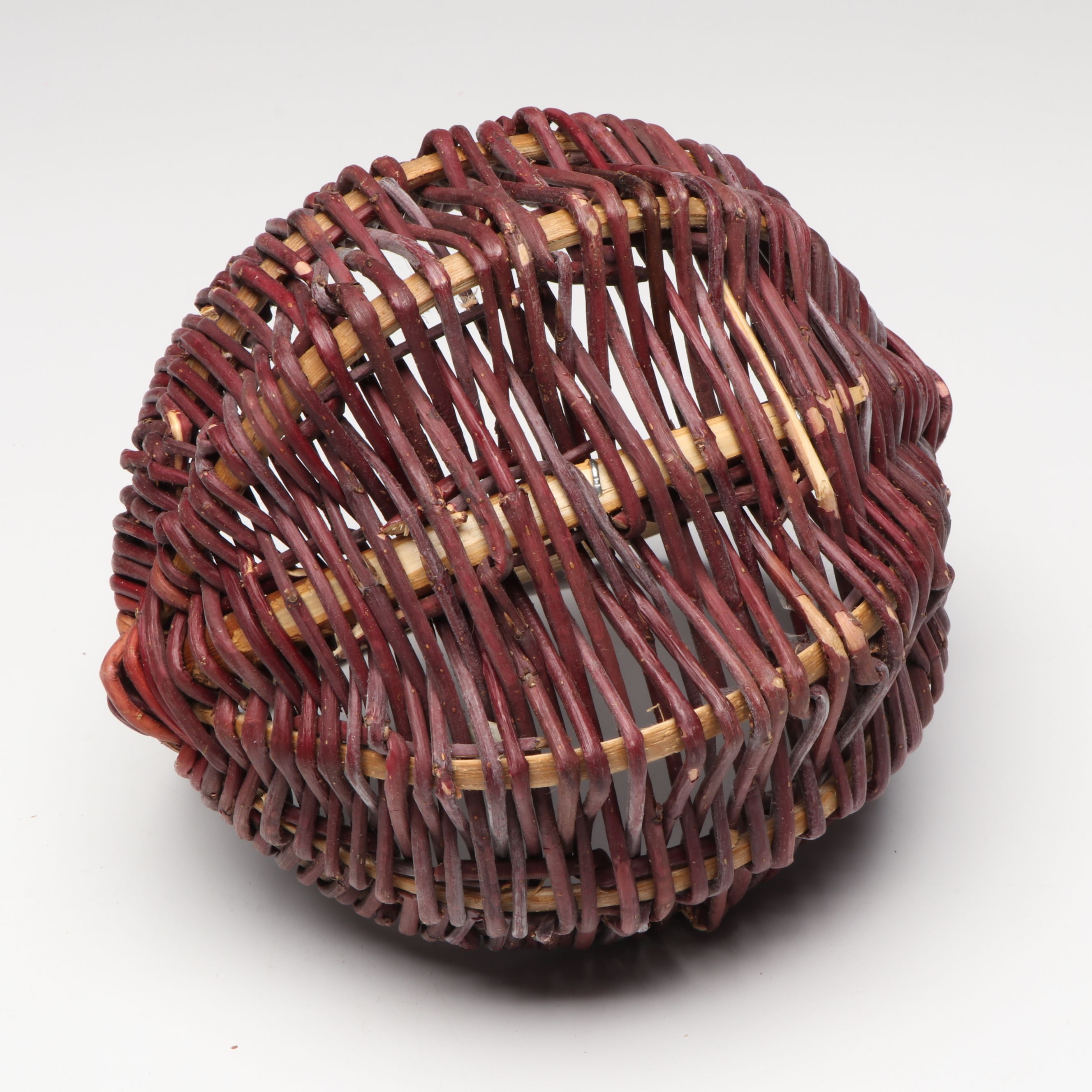 Northern Saskatchewan Cree Handwoven Red Willow Handled Baskets