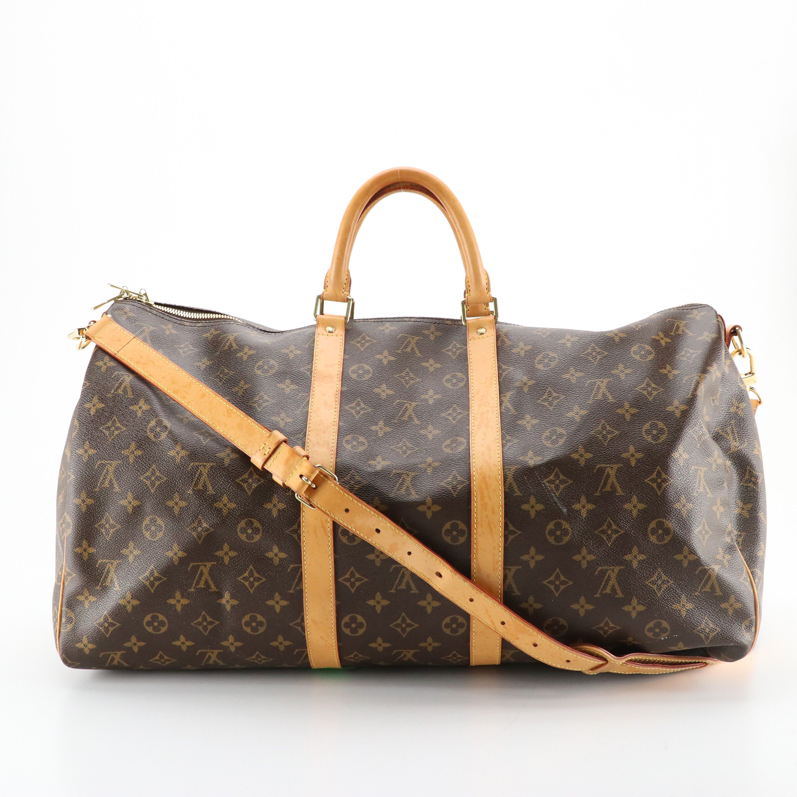 Louis Vuitton Keepall 55 Bandoulière in Monogram Canvas and Vachetta Leather