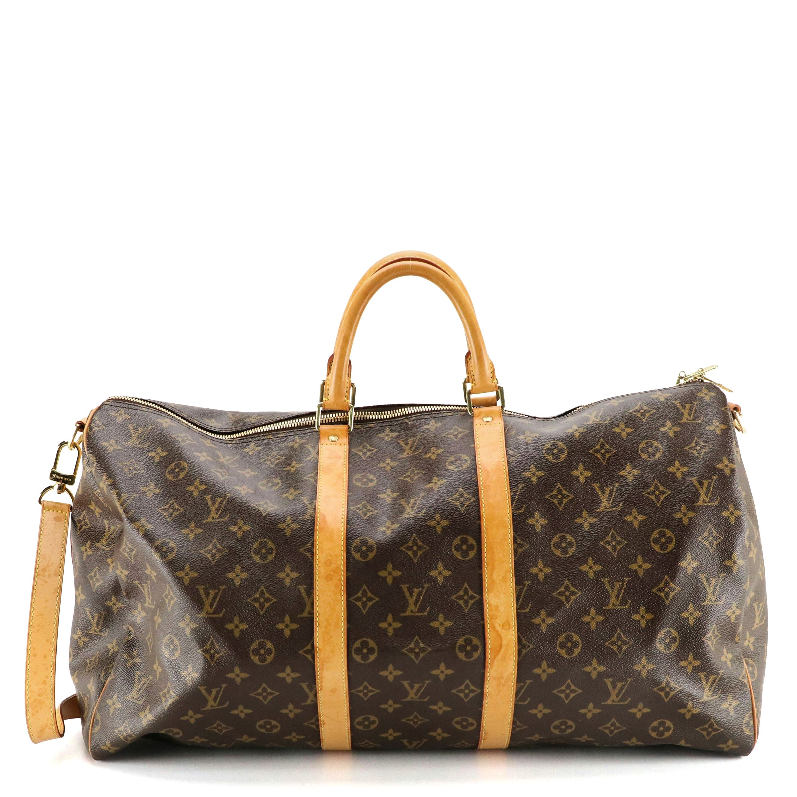 Louis Vuitton Keepall 55 Bandoulière in Monogram Canvas and Vachetta Leather