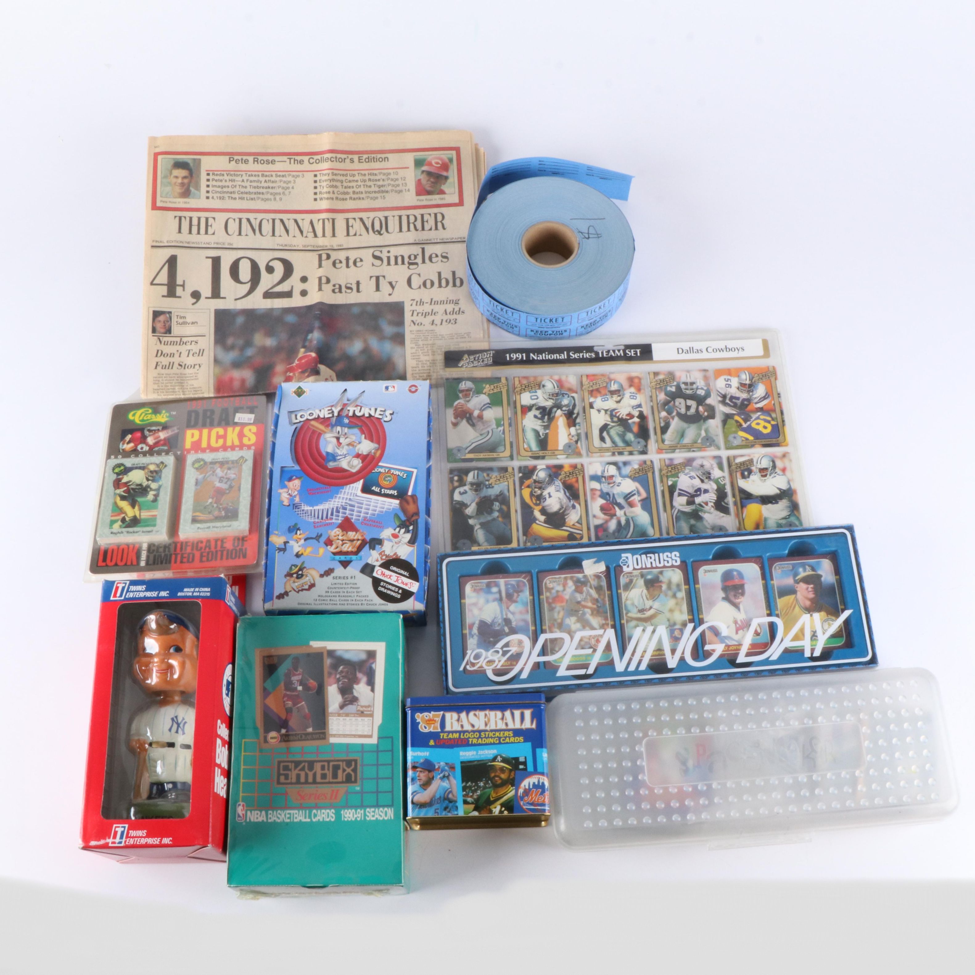 Group of Baseball, Football, Basketball Memorabilia and More