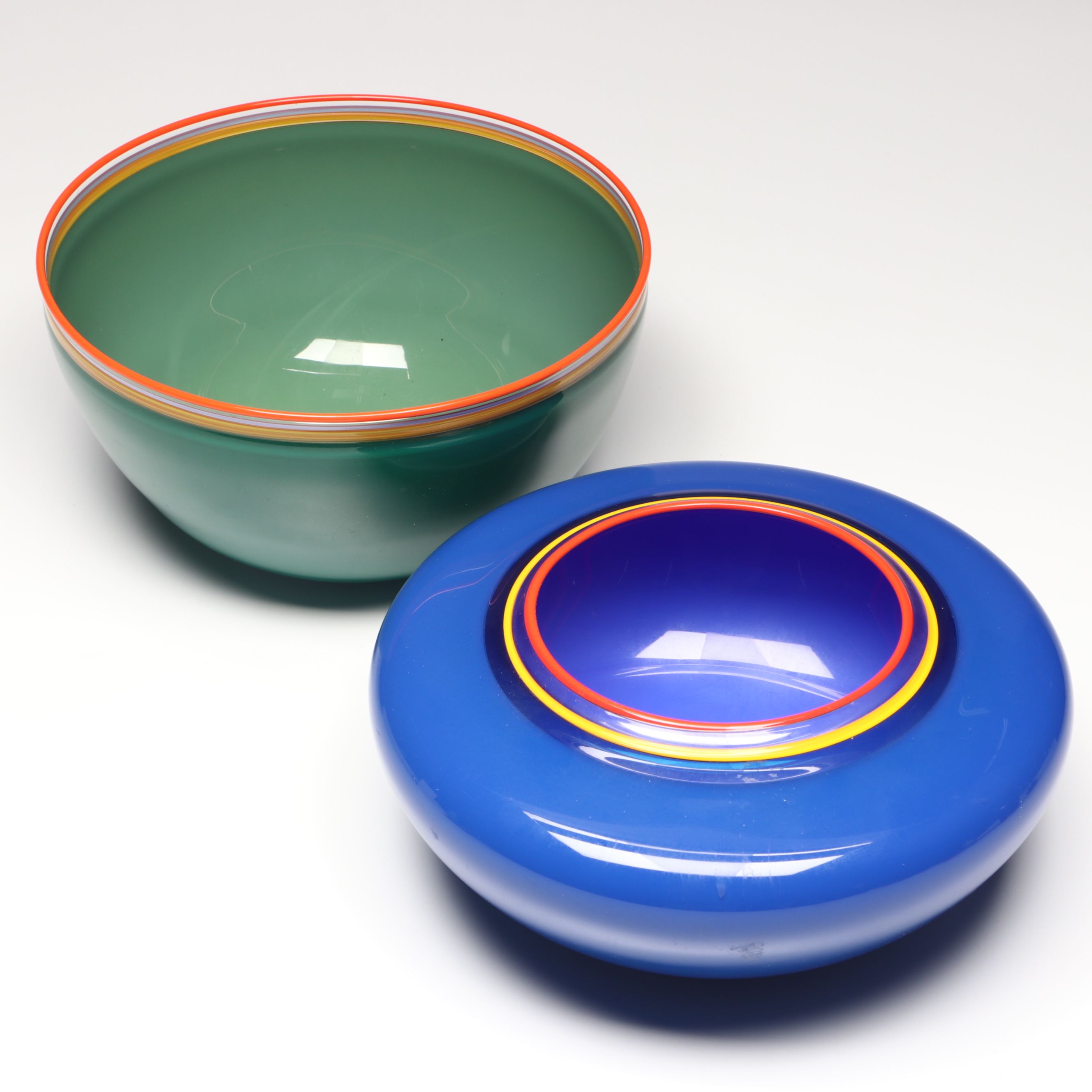 Artist Signed Art Glass Bowls, 1993