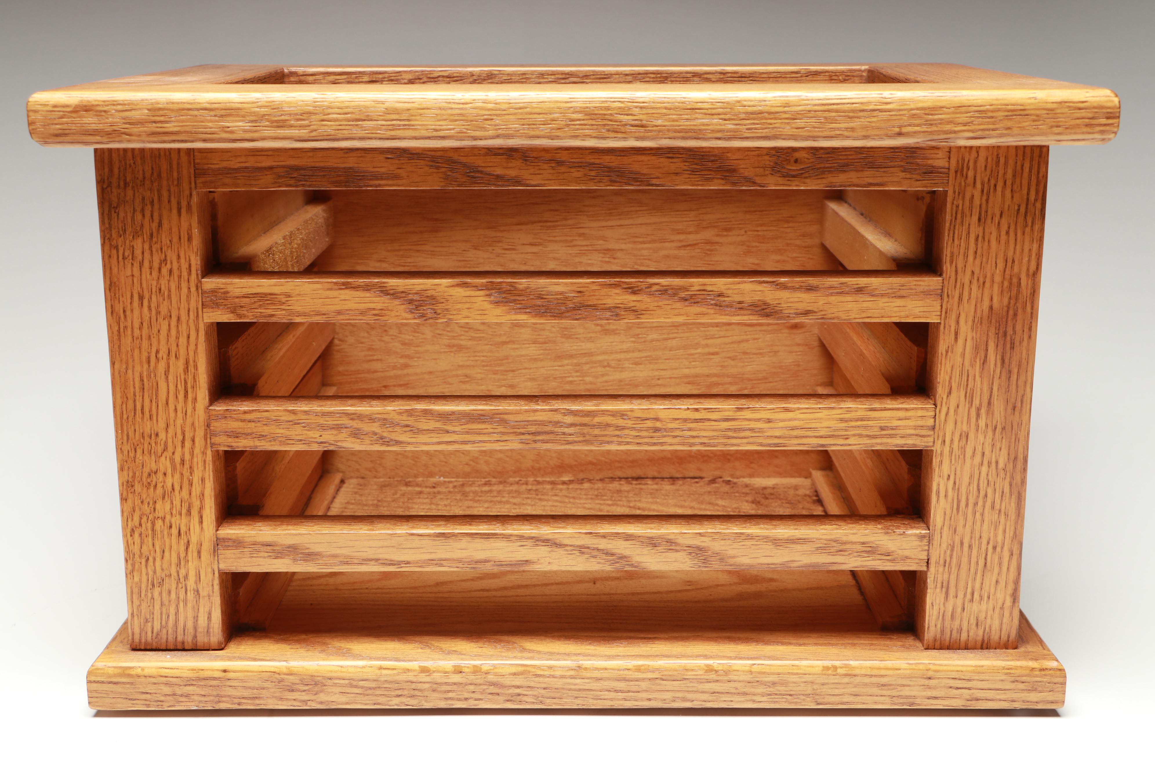 Oak Four-Drawer Pen Display Case