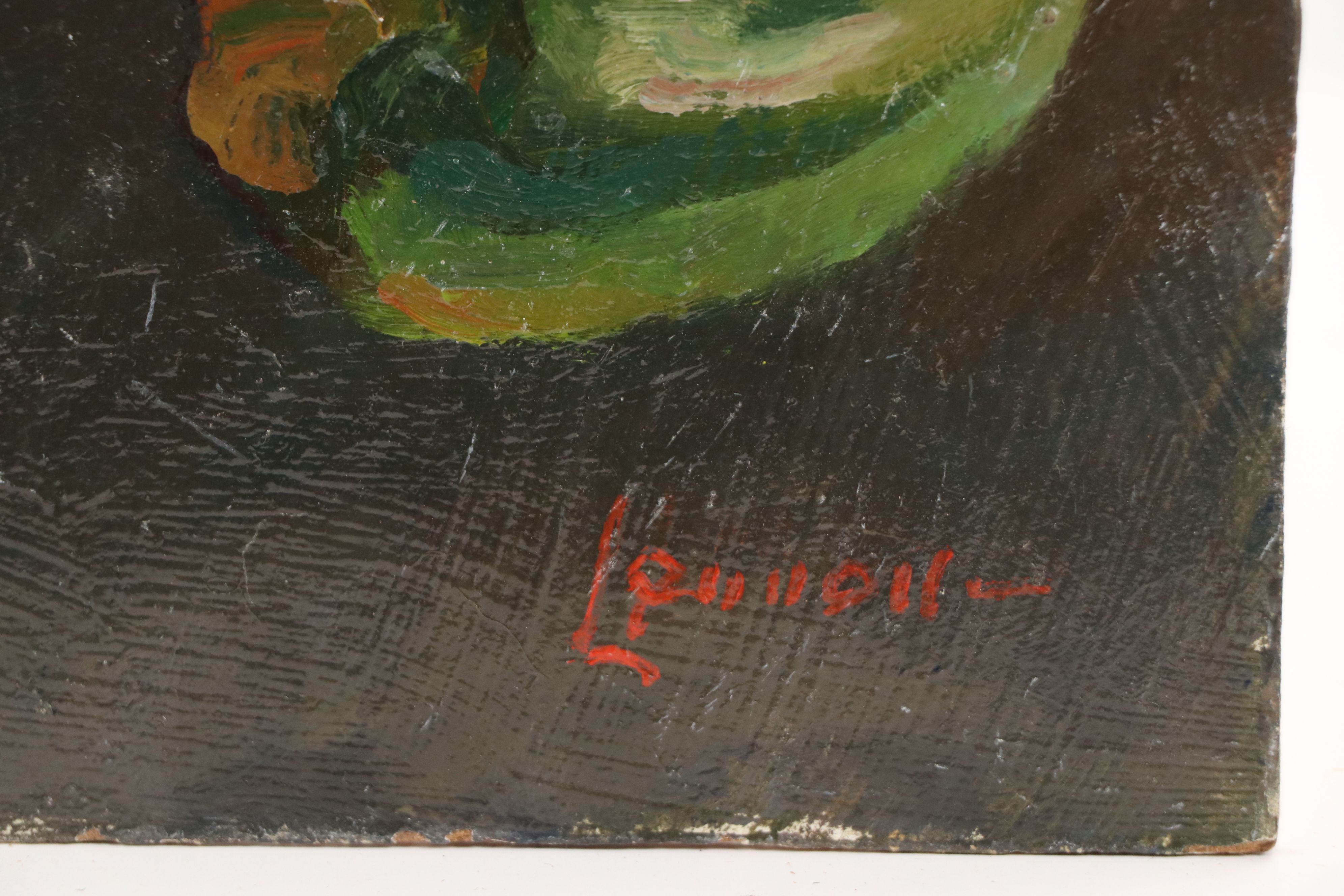 Bernard Lennon Oil Painting "Garden Still Life," 20th Century