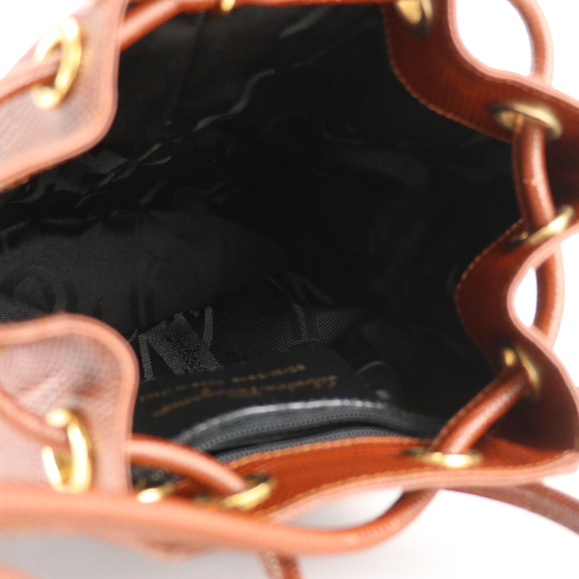 Salvatore Ferragamo Lizard Embossed Leather Mini Vara Drawstring Bucket Bag