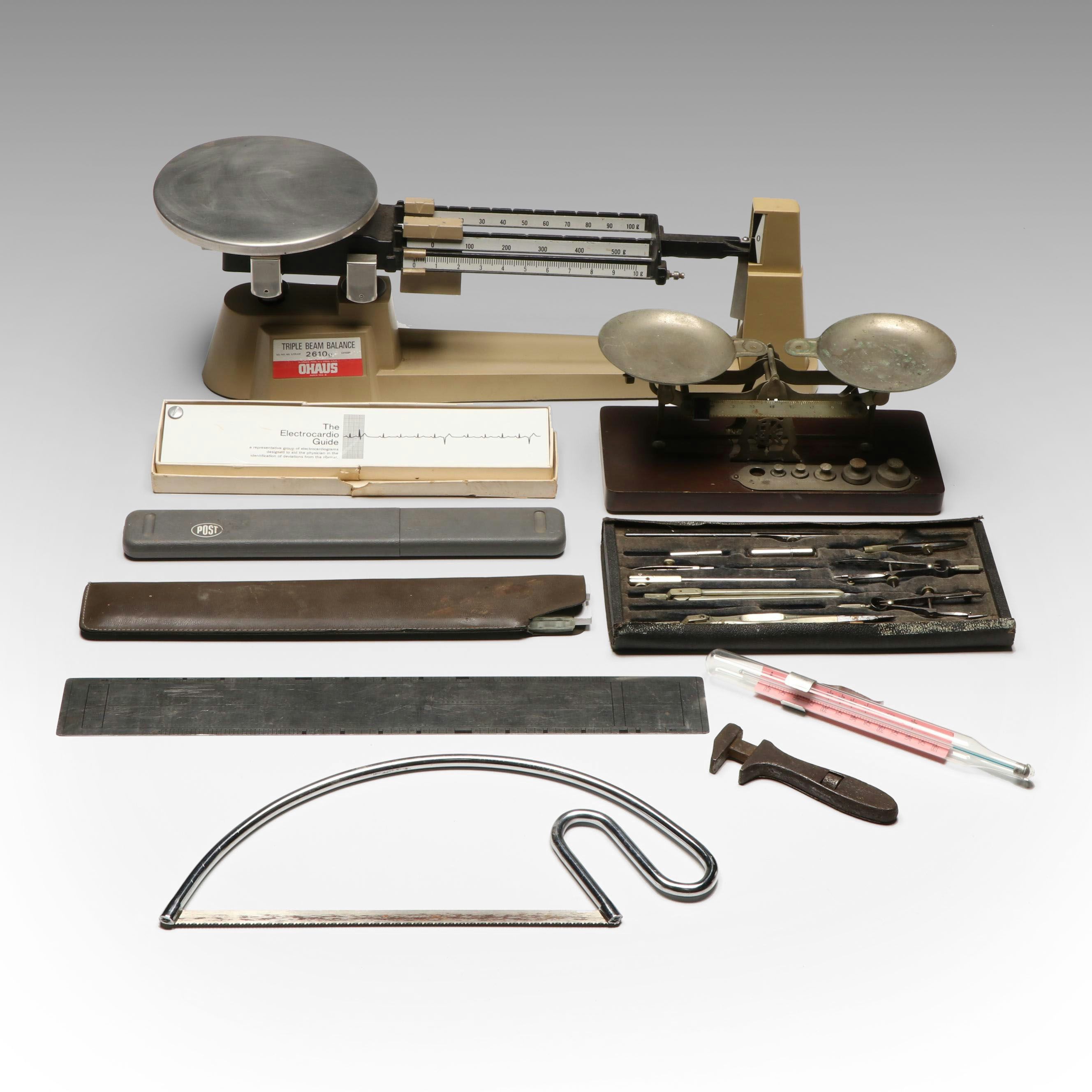 OHAUS Triple Beam Balance Scale with Electrocardio Guide and More Medical Tools