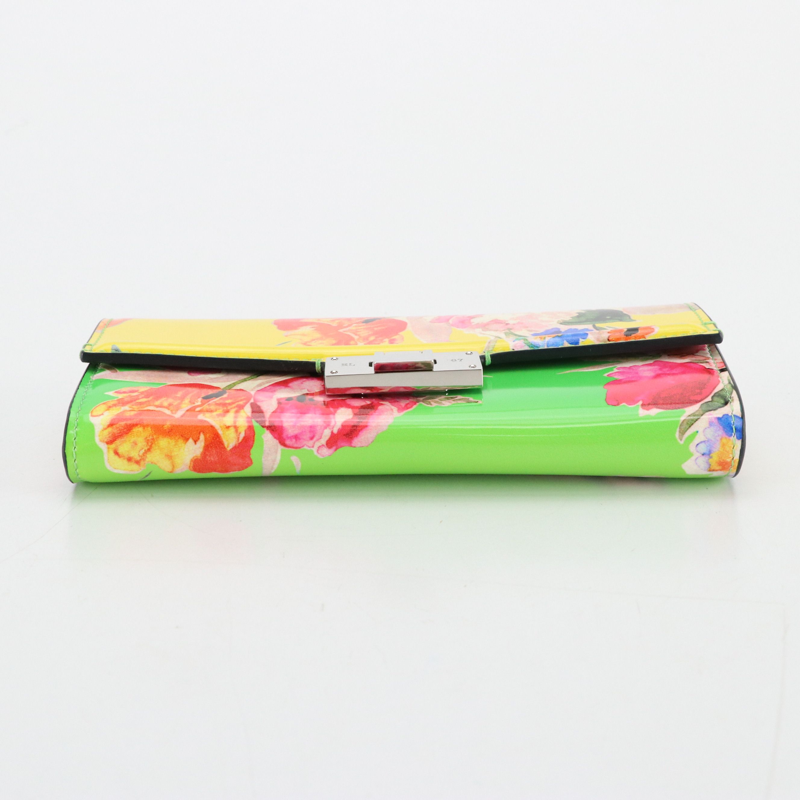 Ralph Lauren Continental Flap Wallet in Floral Print Patent Leather
