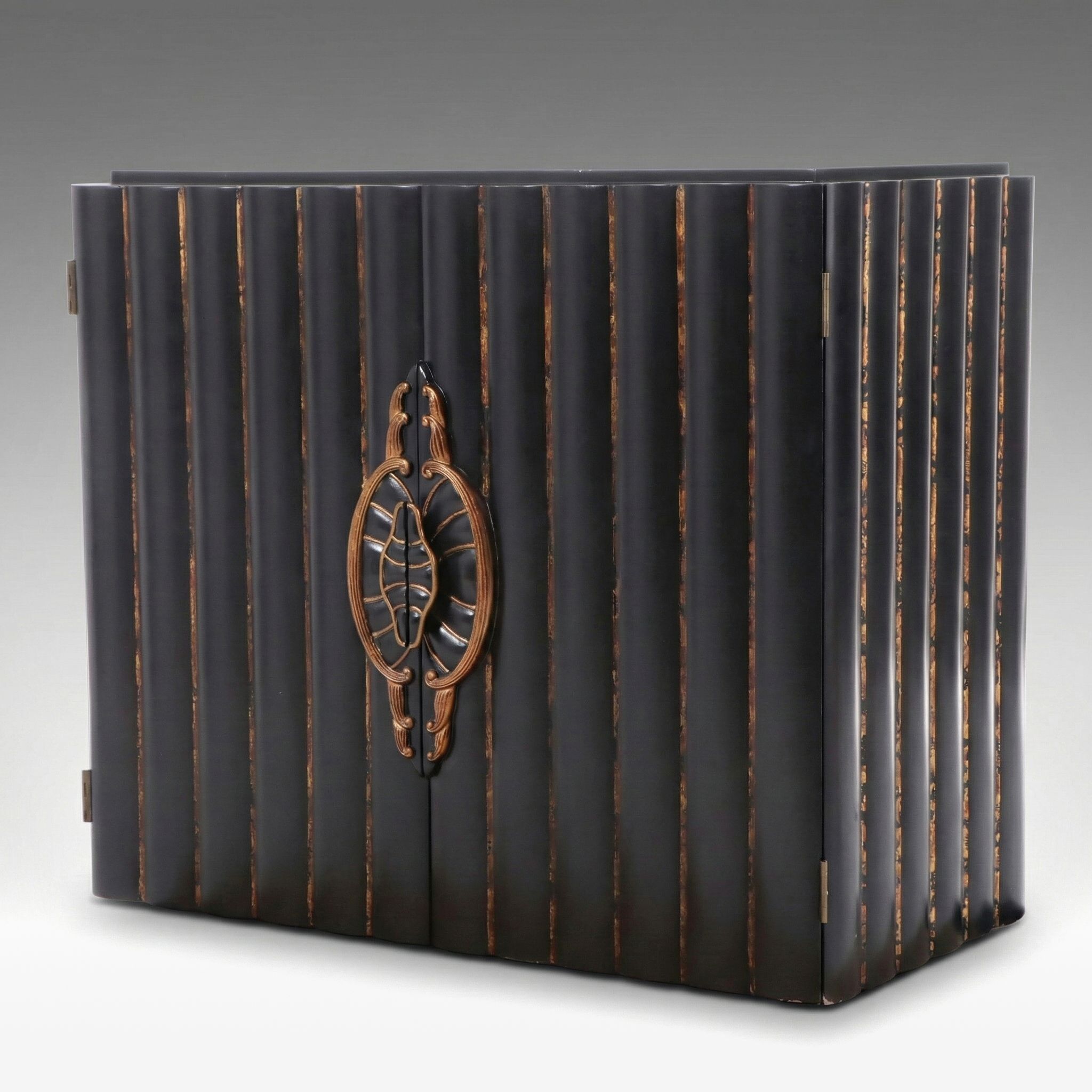 Amber Lewis for Four Hands "Turner" Parcel Gilt Cabinet