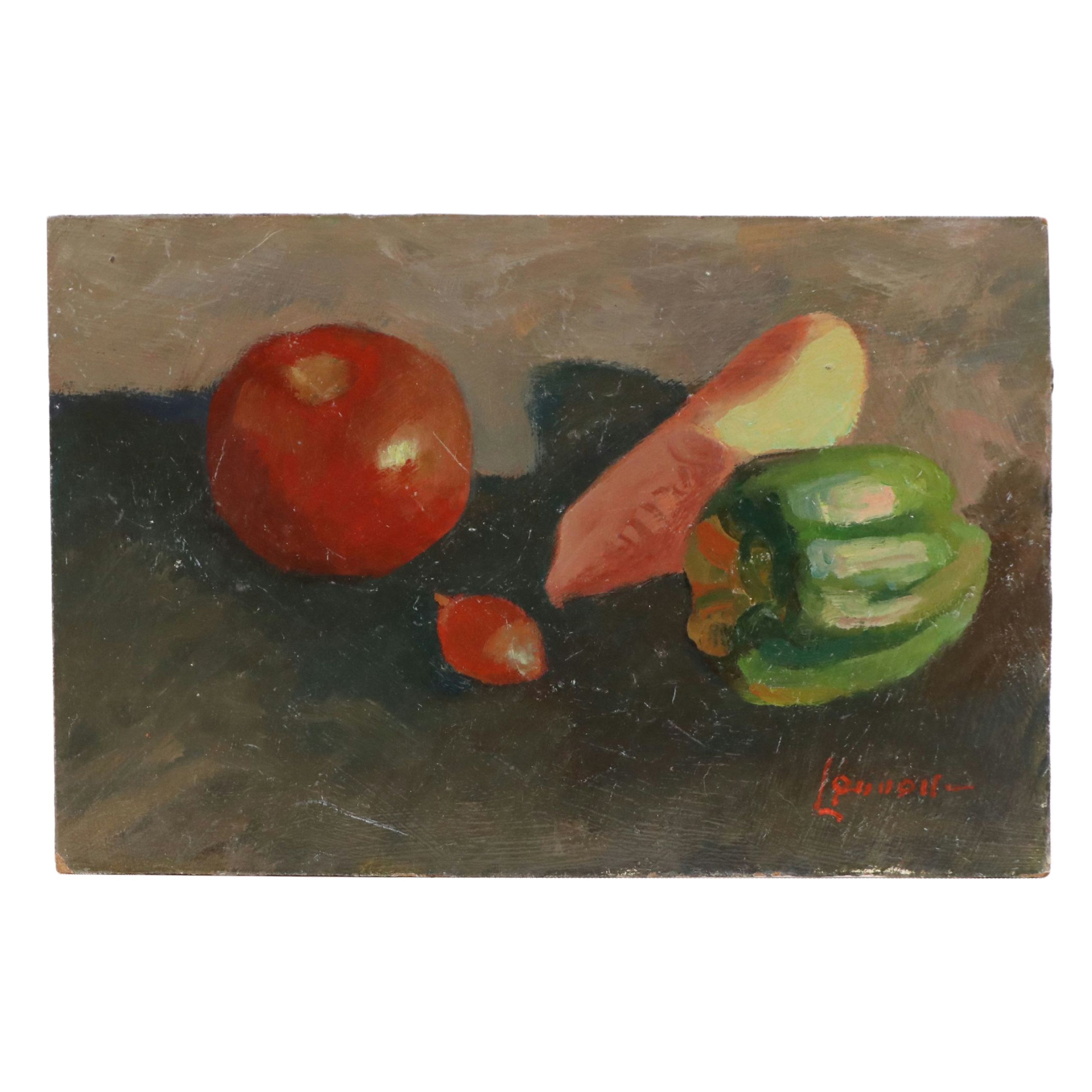 Bernard Lennon Oil Painting "Garden Still Life," 20th Century
