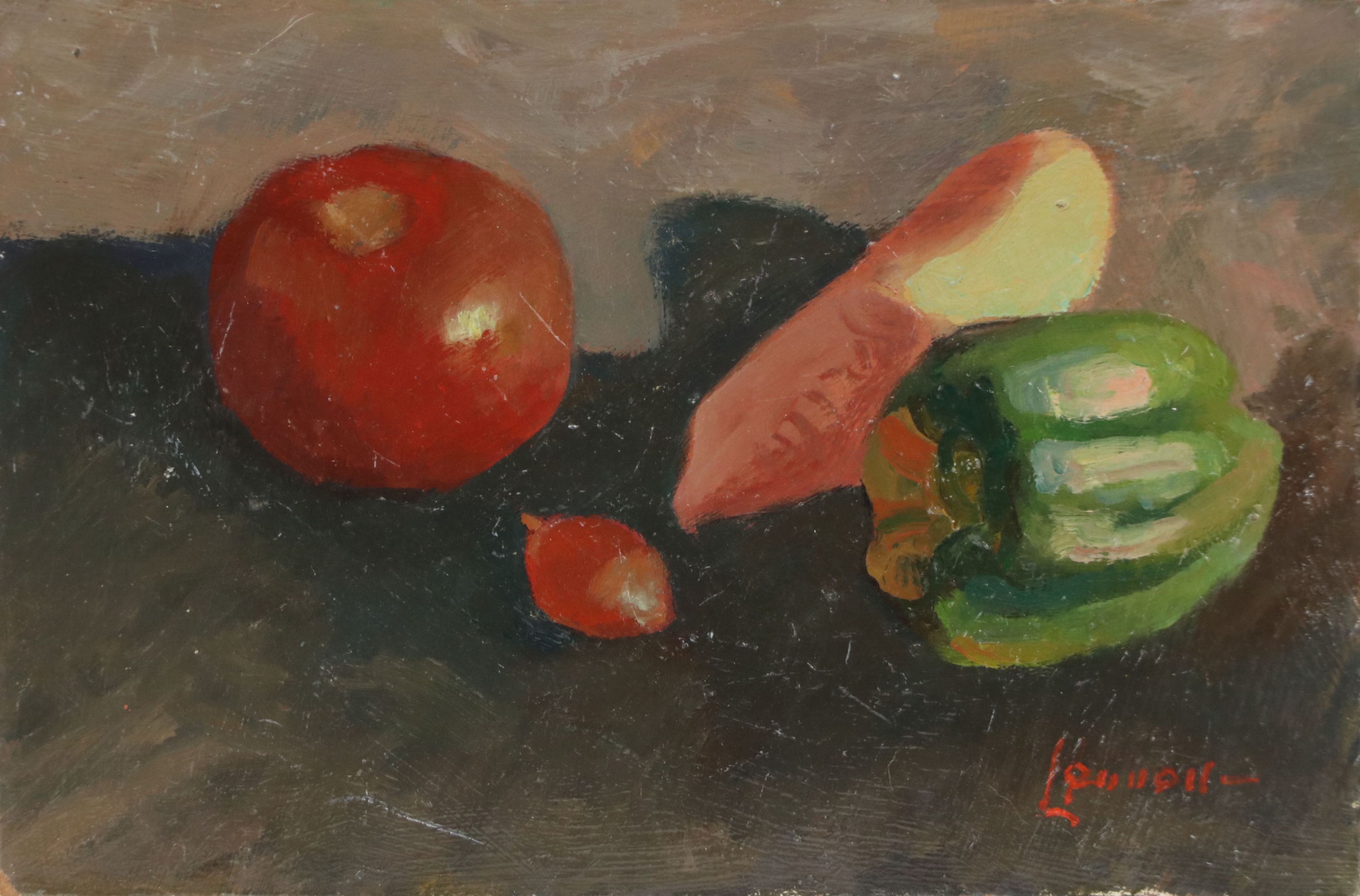 Bernard Lennon Oil Painting "Garden Still Life," 20th Century
