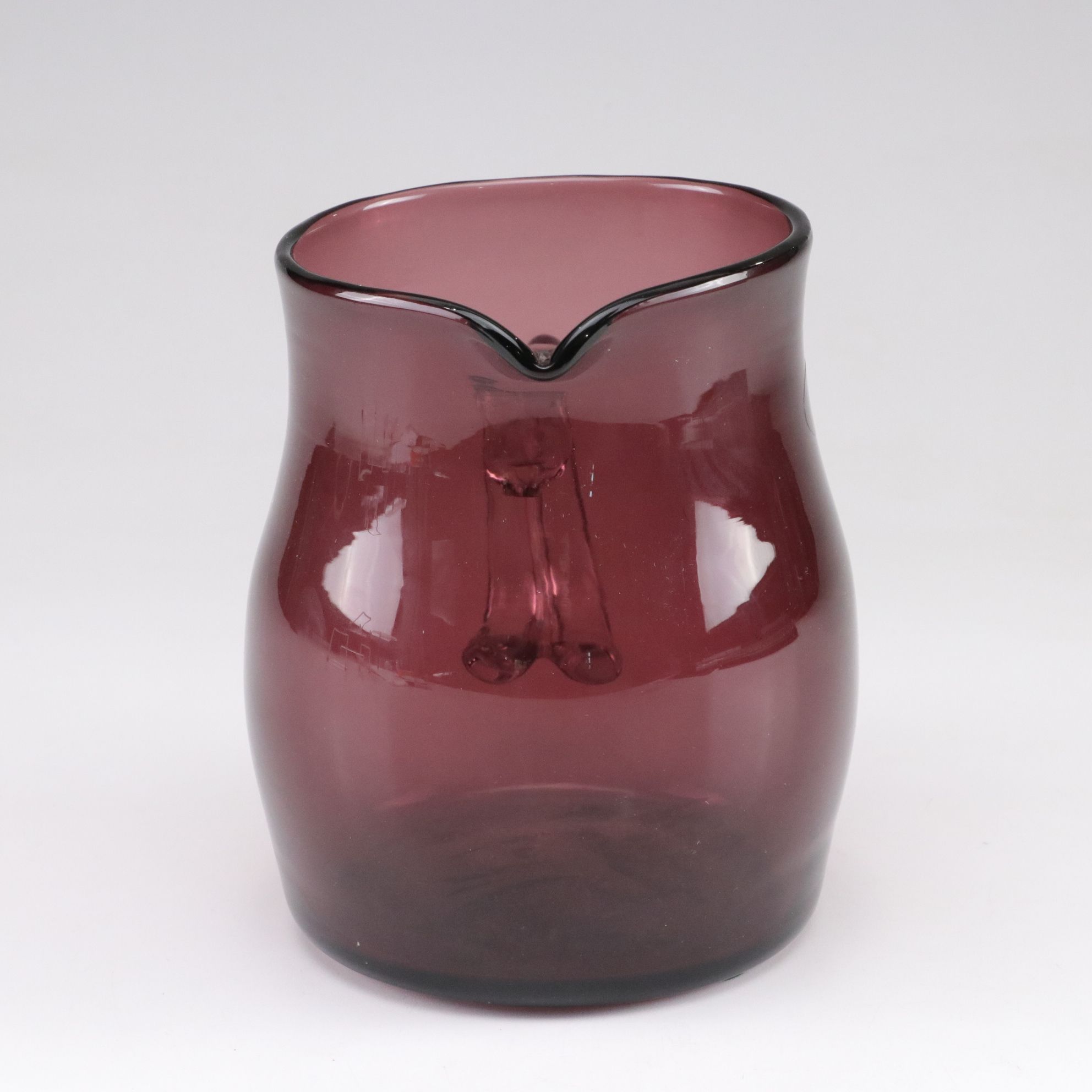Blenko Amethyst Hand Blown Glass Pitcher